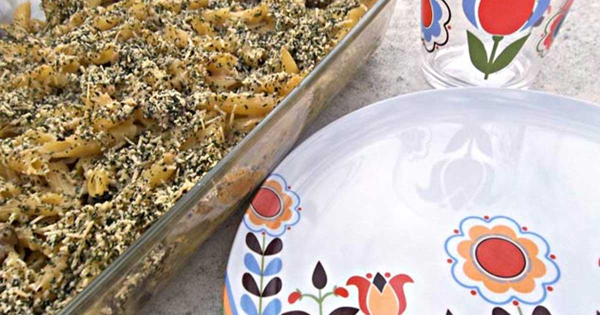 Chicken and Mushroom Alfredo Pasta Bake Recipe