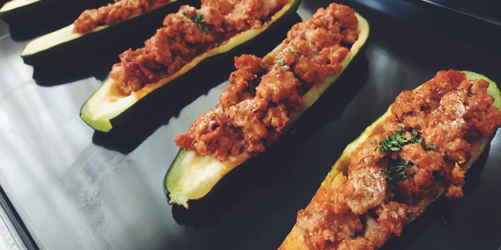 Chicken Parmesan Zucchini Boats