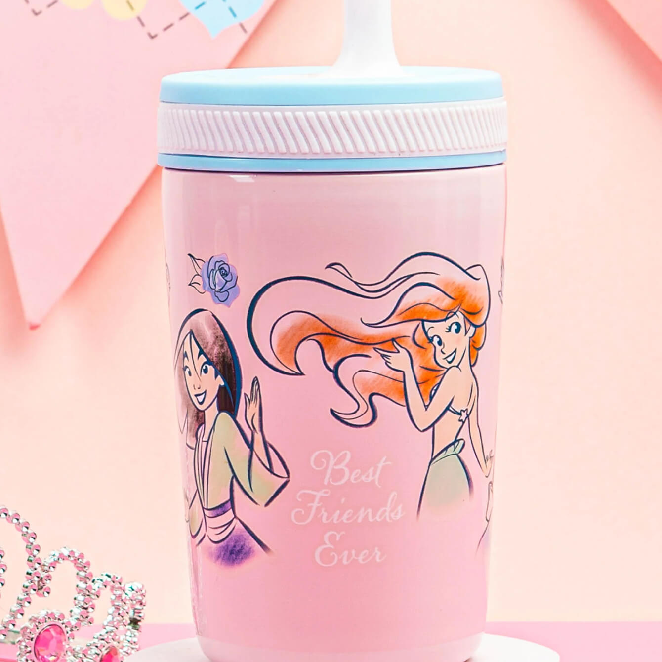 kids pink disney princess tumbler