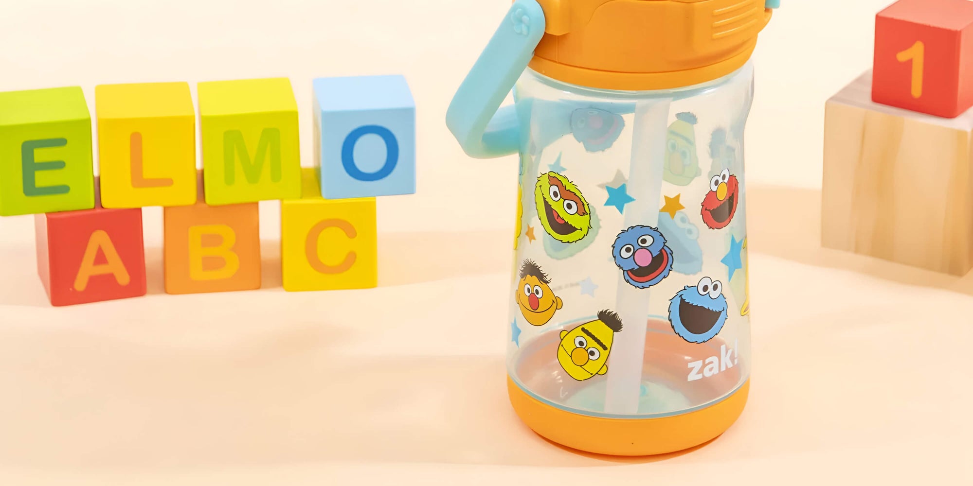 Zak Designs Sesame Street kids water bottles and tumblers