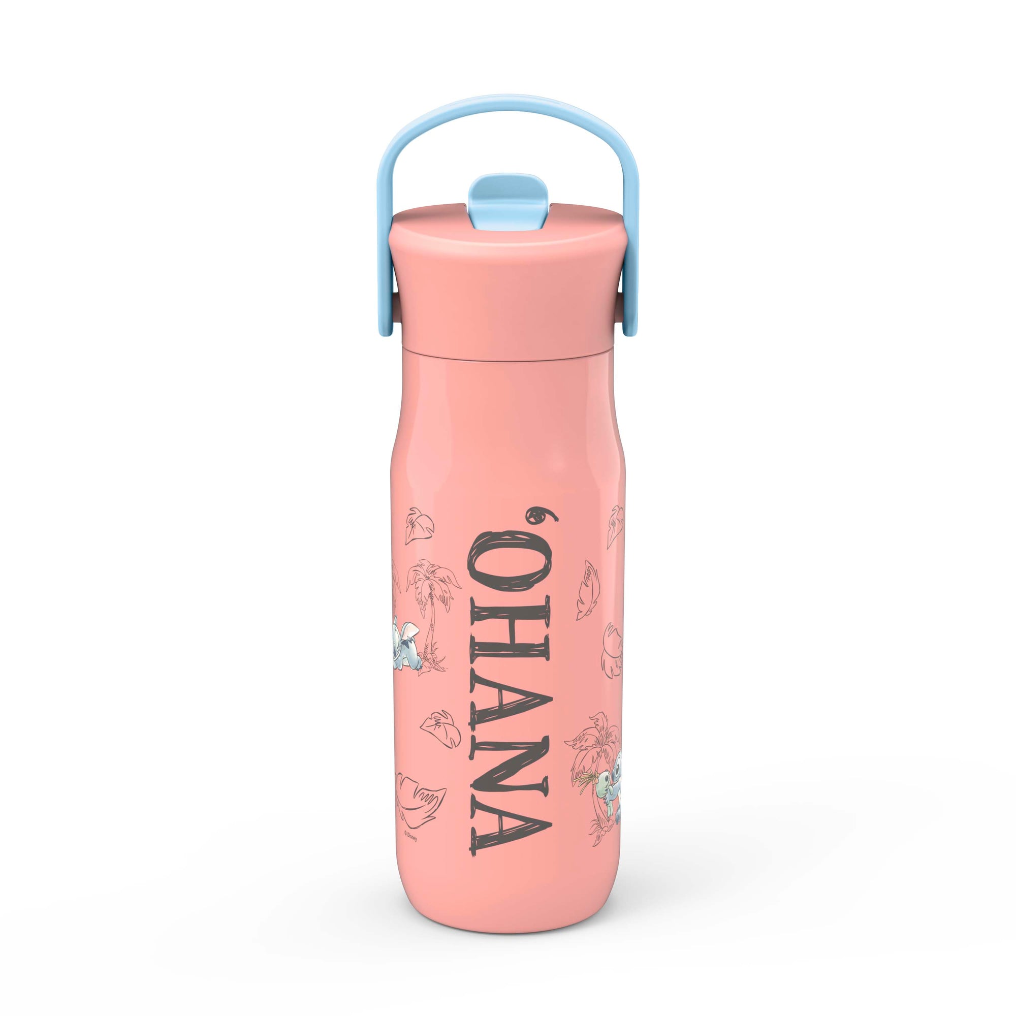 Disney Lilo and Stitch Harmony Recycled Stainless Steel Kids Water Bottle with Straw Spout, 20 ounces