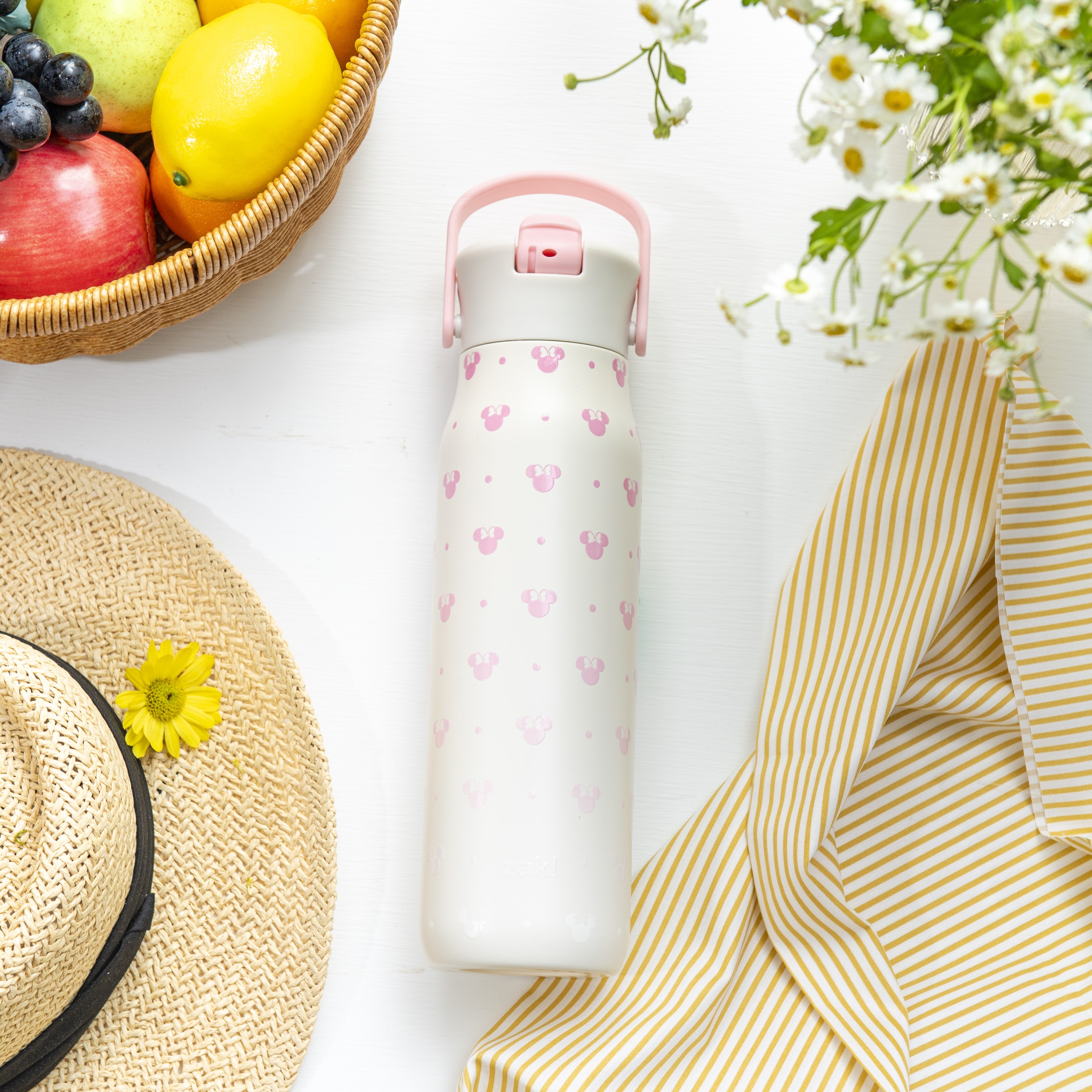 Harmony Stainless Steel Water Bottle with Flip-Up Straw Spout - Minnie Mouse, 32 ounces