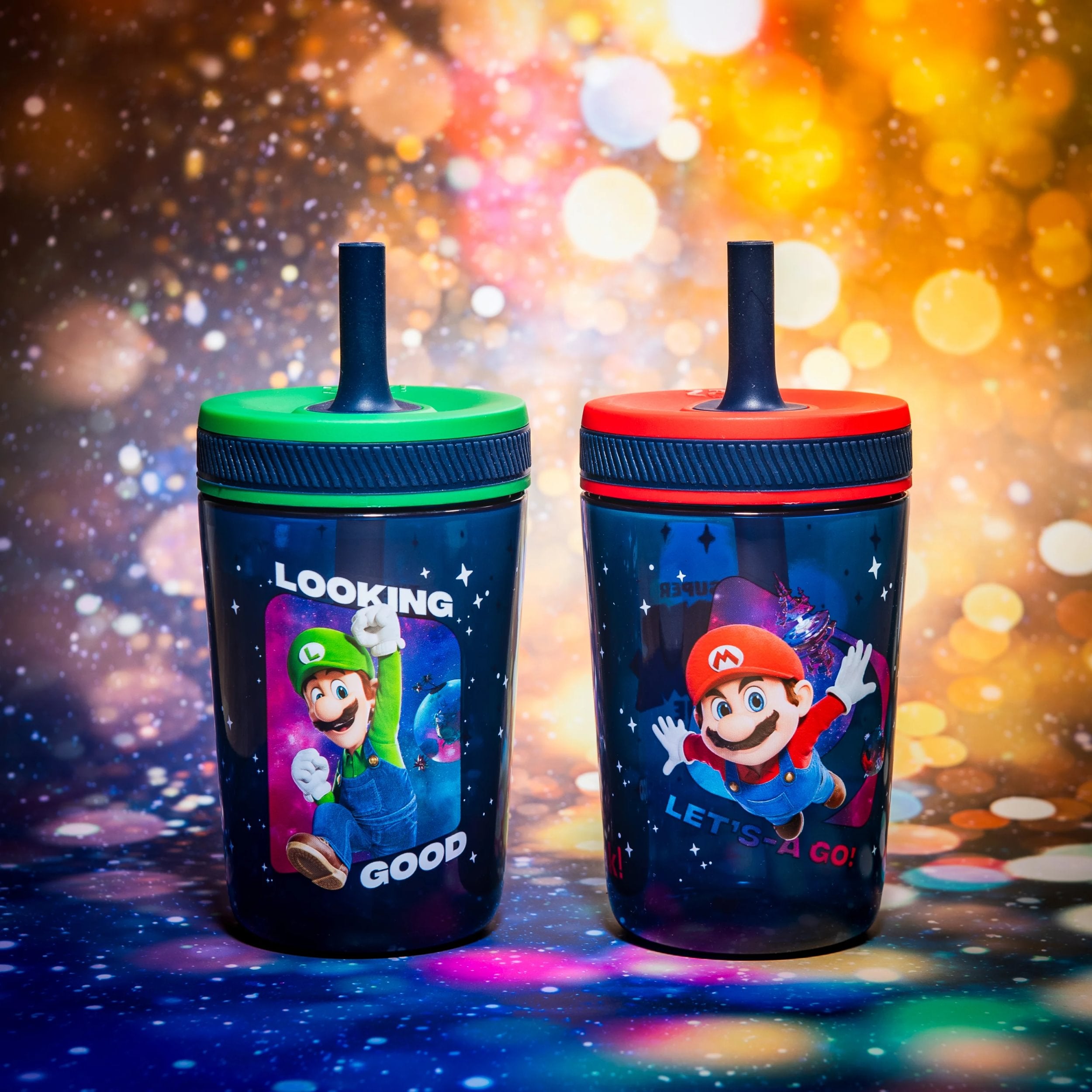 Super Mario Bros. Kelso Kids Leak Proof Tumbler with Lid and Straw - Blue