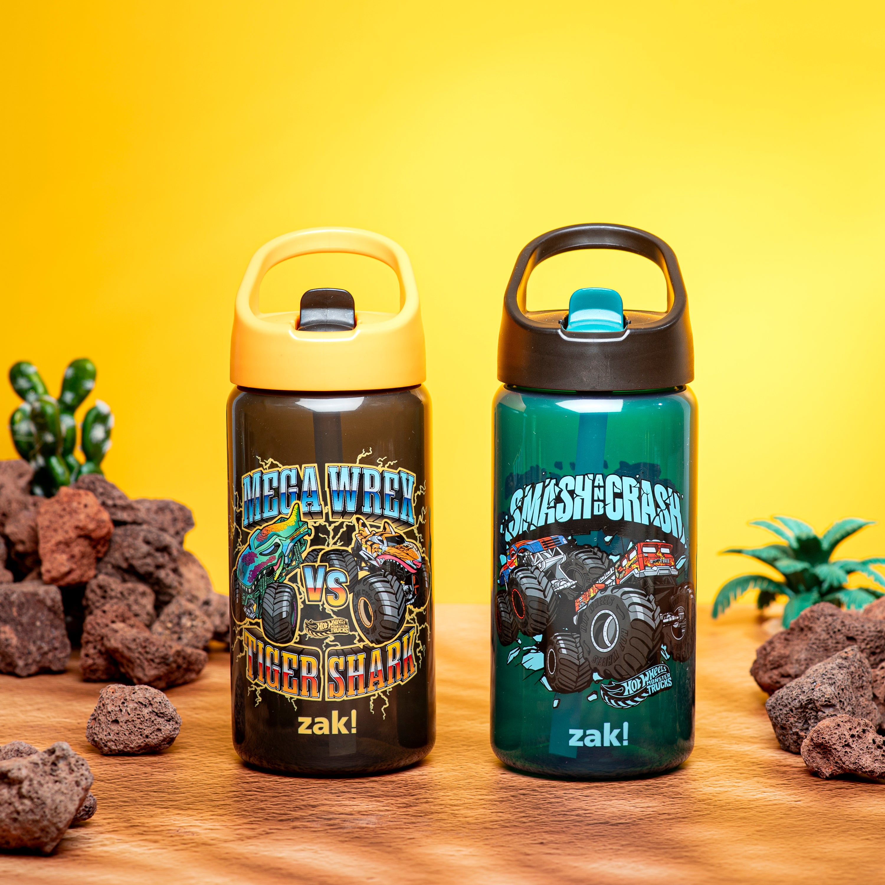 Kids Hot Wheels Siply Water Bottles with Leak-Proof Flip-Up Spout