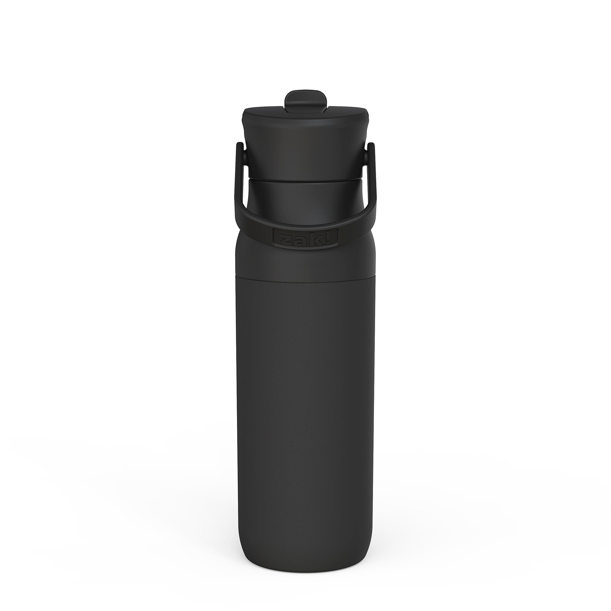 Harmony Recycled Stainless Steel Insulated Water Bottle with Flip-Up Straw Spout - Ebony, 32 ounces