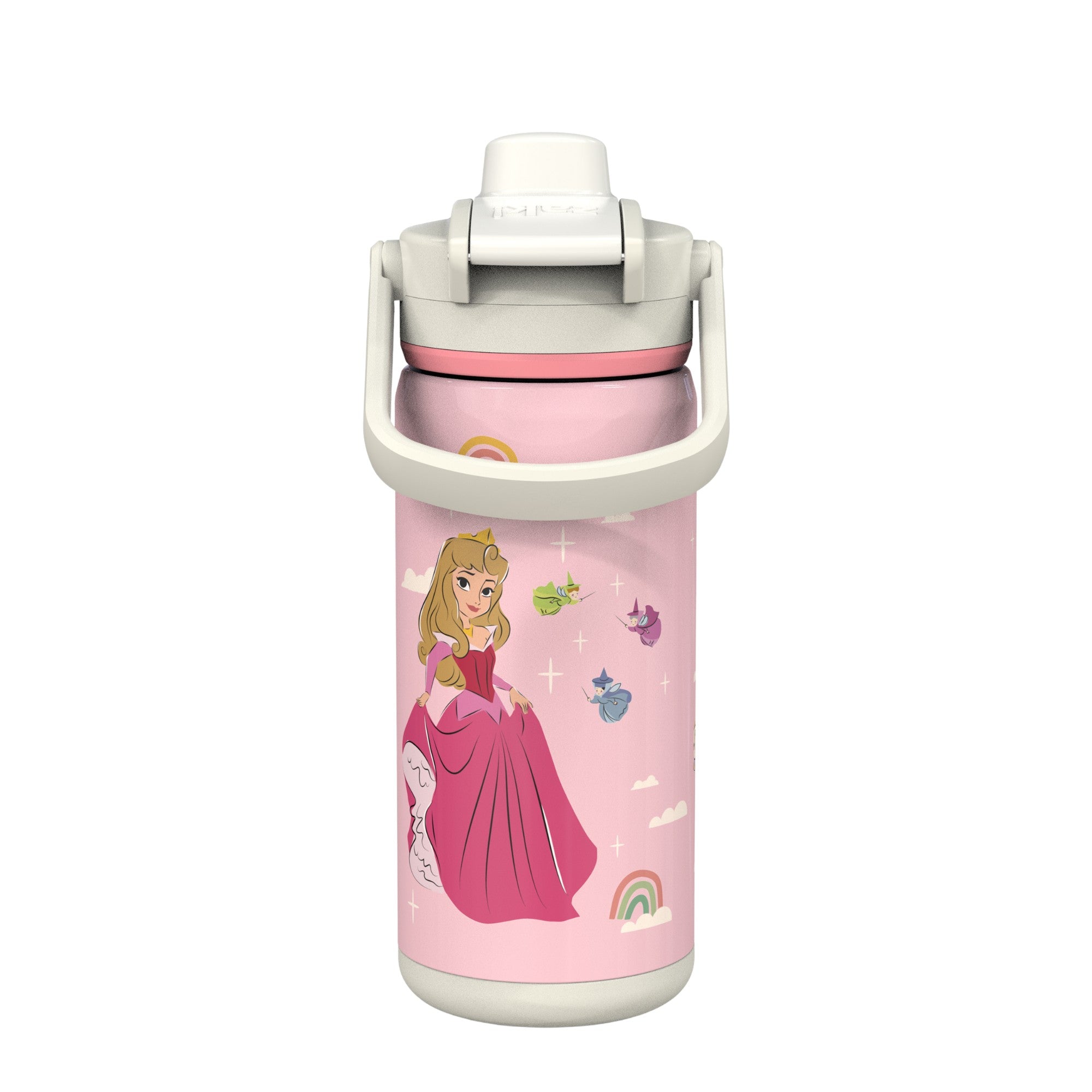 Disney Princess Beacon Stainless Steel Insulated Kids Water Bottle with Covered Spout, 14 Ounces