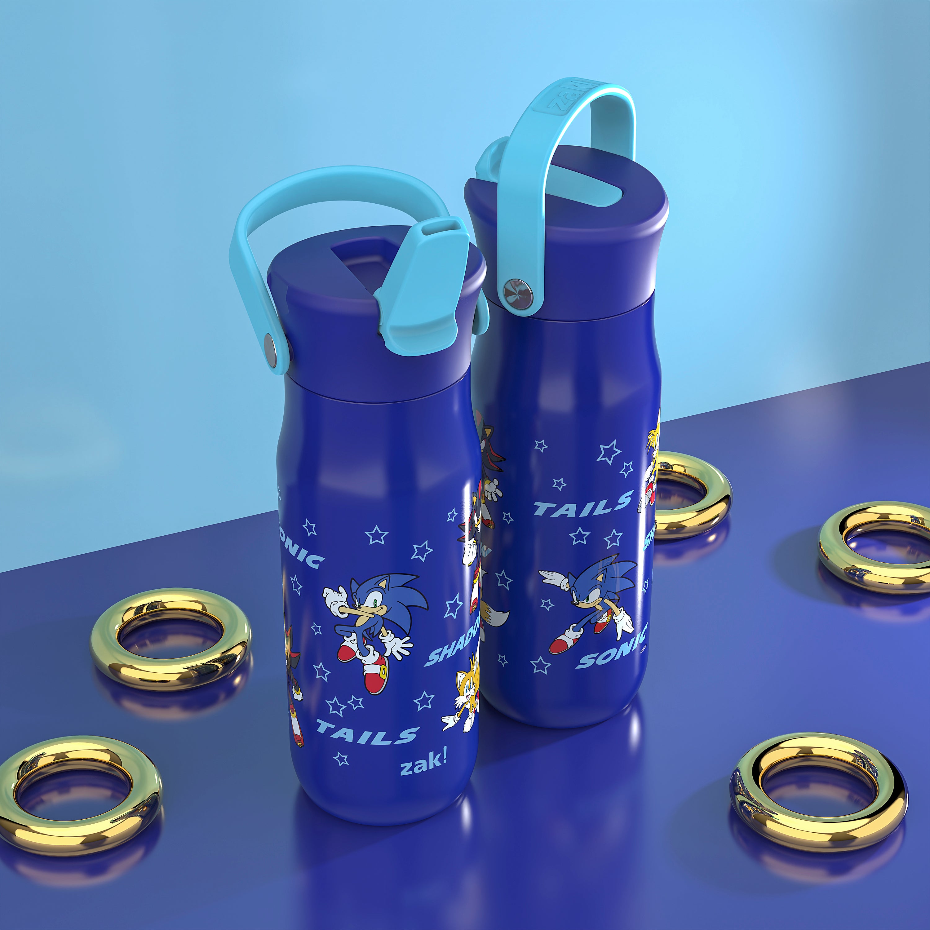 Sonic the Hedgehog Harmony Stainless Steel Kids Water Bottle with Straw Spout, 20 ounces