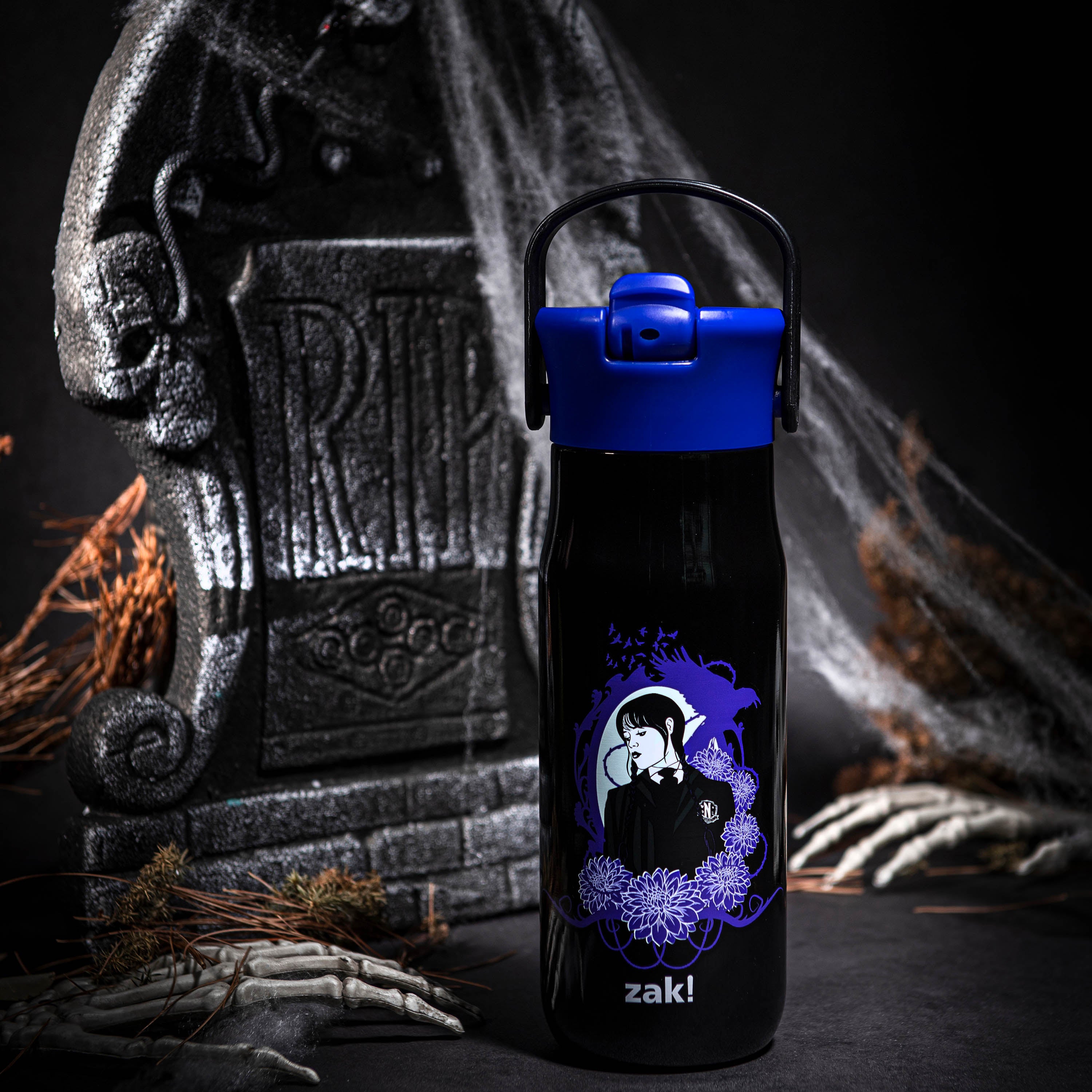 Wednesday Harmony Stainless Steel Kids Water Bottle with Straw Spout, 20 ounces