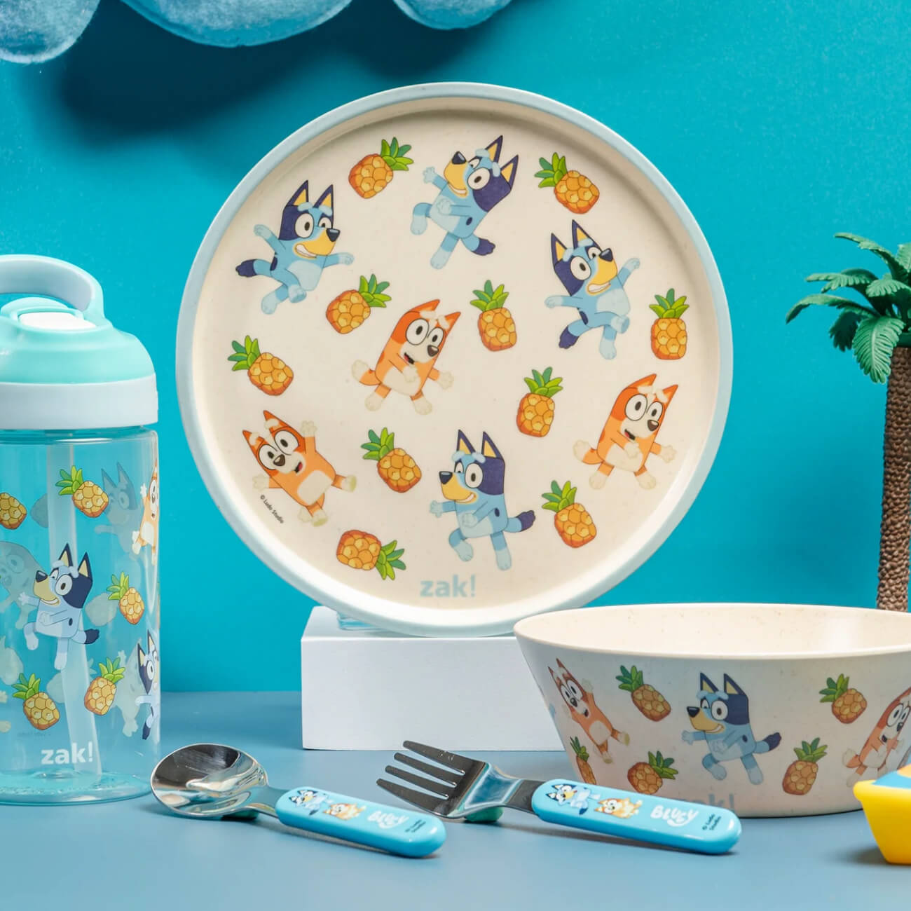 Bluey Melamine Kids Dinnerware Set with Water Bottle