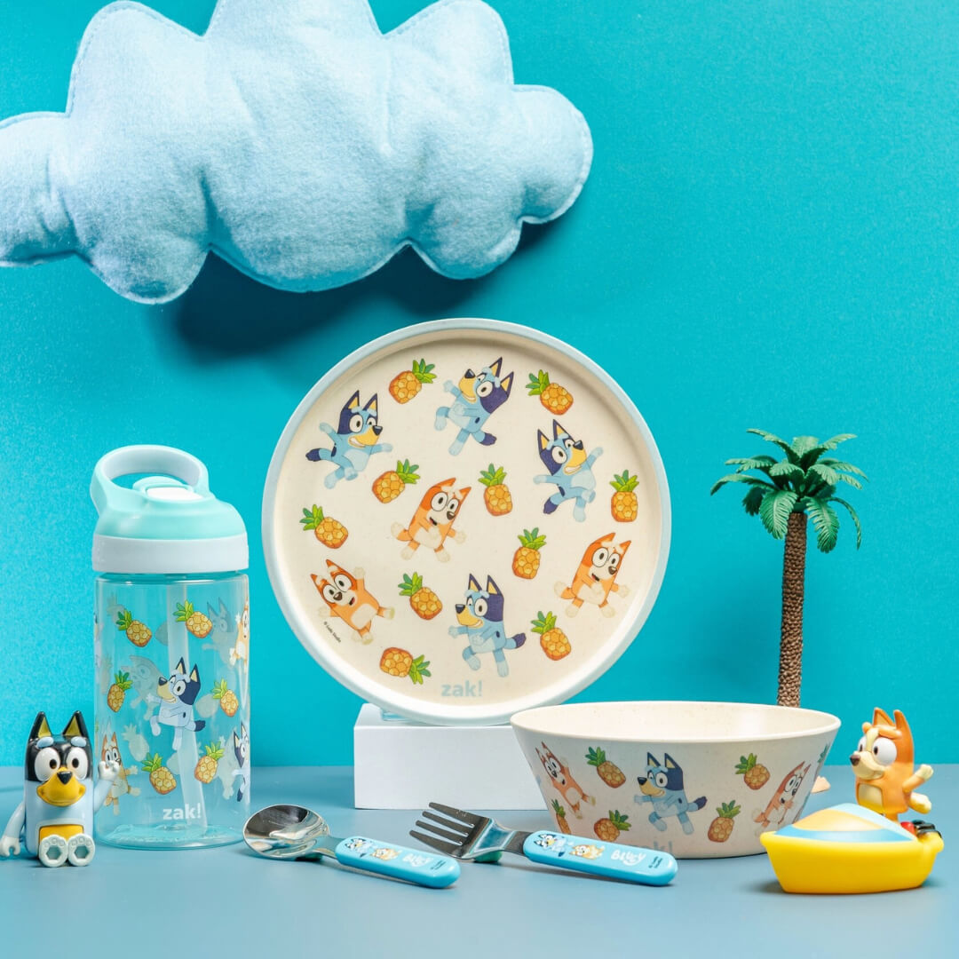 Bluey Melamine Kids Dinnerware Set with Water Bottle