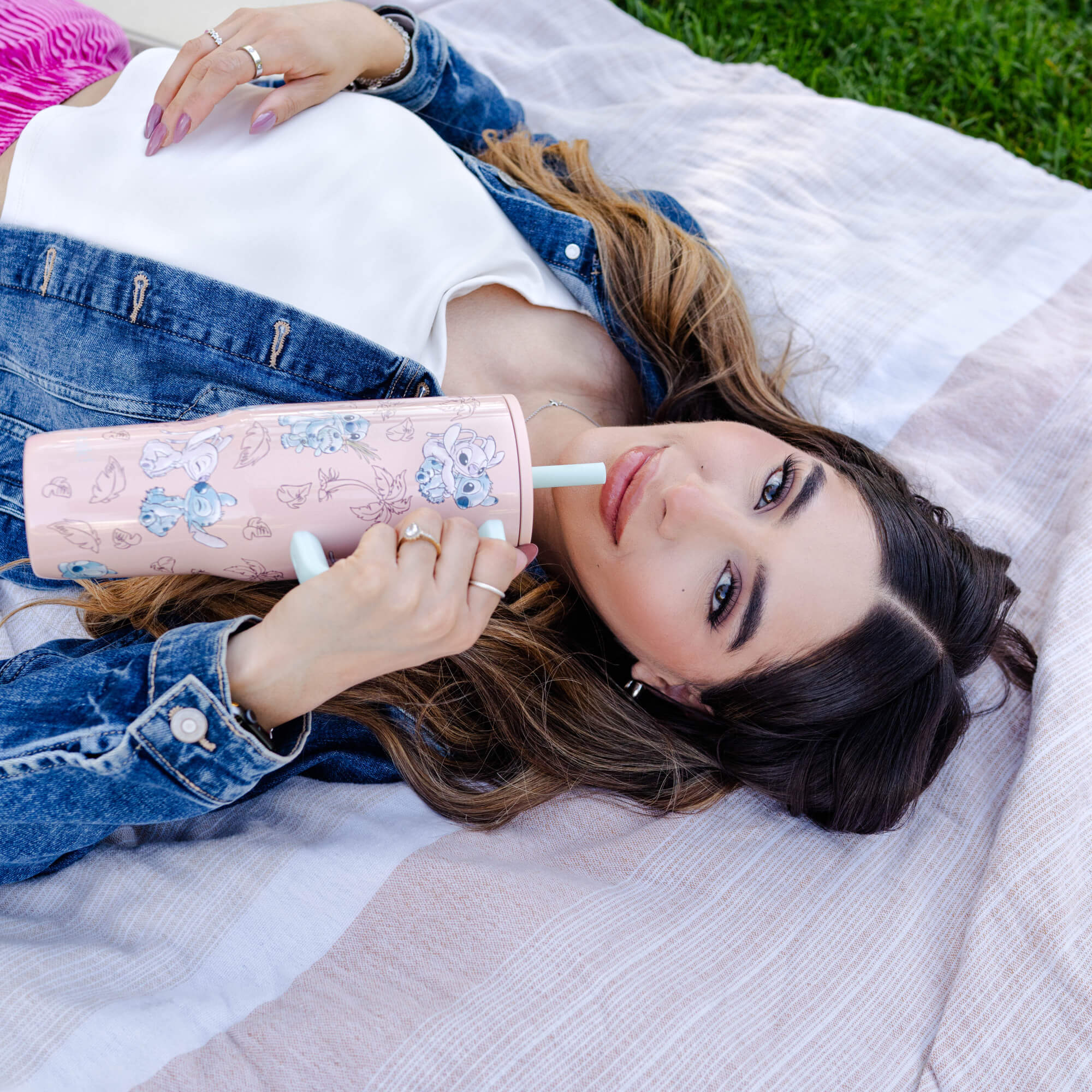 Sutton Insulated Straw Tumbler with Splash-Proof Lid - Lilo & Stitch, 30 ounces