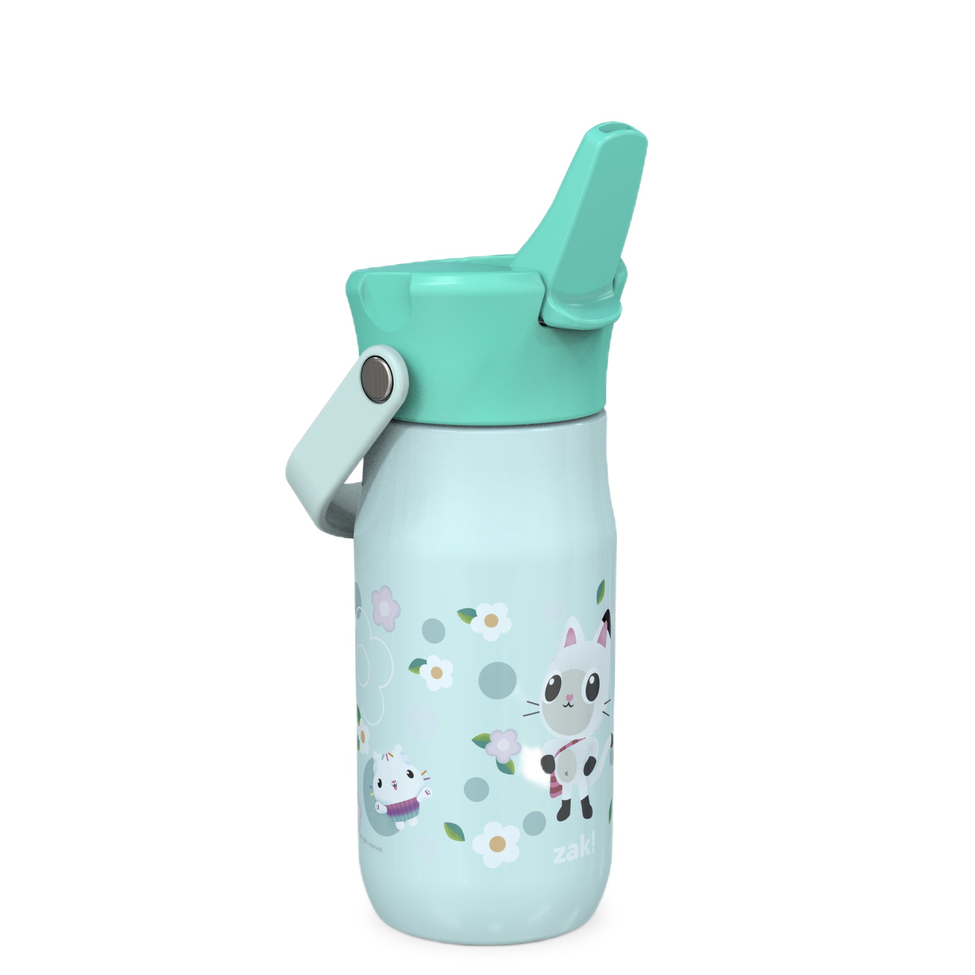 Gabby's Dollhouse Harmony Recycled Stainless Steel Kids Water Bottle with Straw Spout, 14 ounces