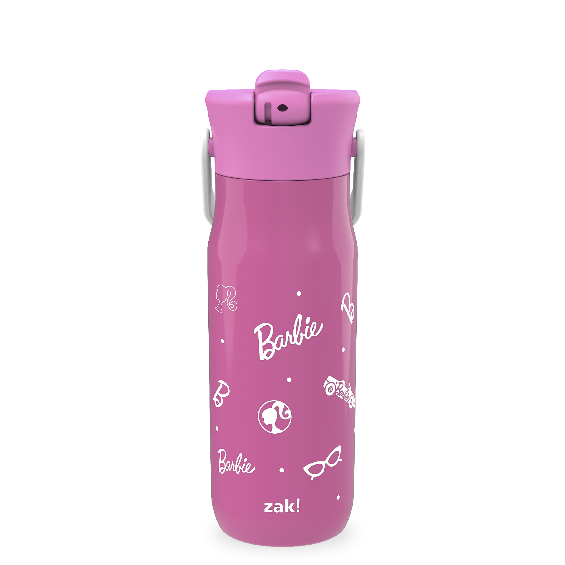 Barbie Harmony Stainless Steel Kids Water Bottle with Straw Spout, 20 ounces