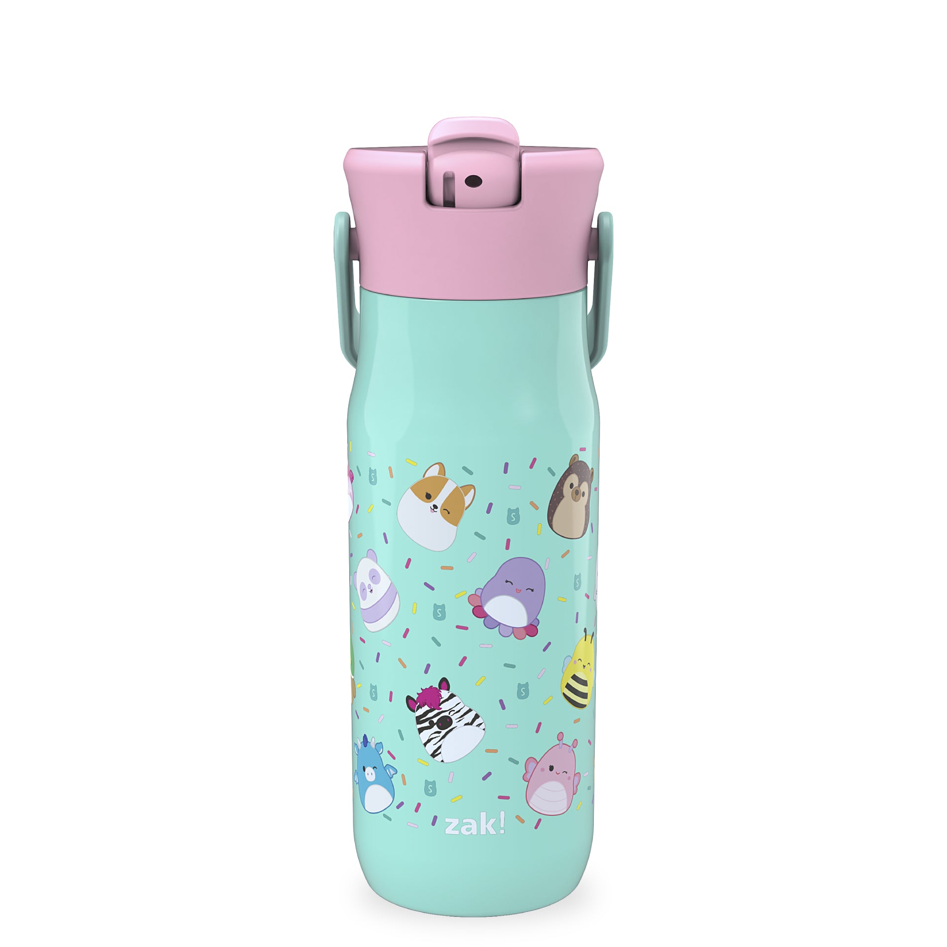 Squishmallows Harmony Stainless Steel Kids Water Bottle with Straw Spout, 20 ounces