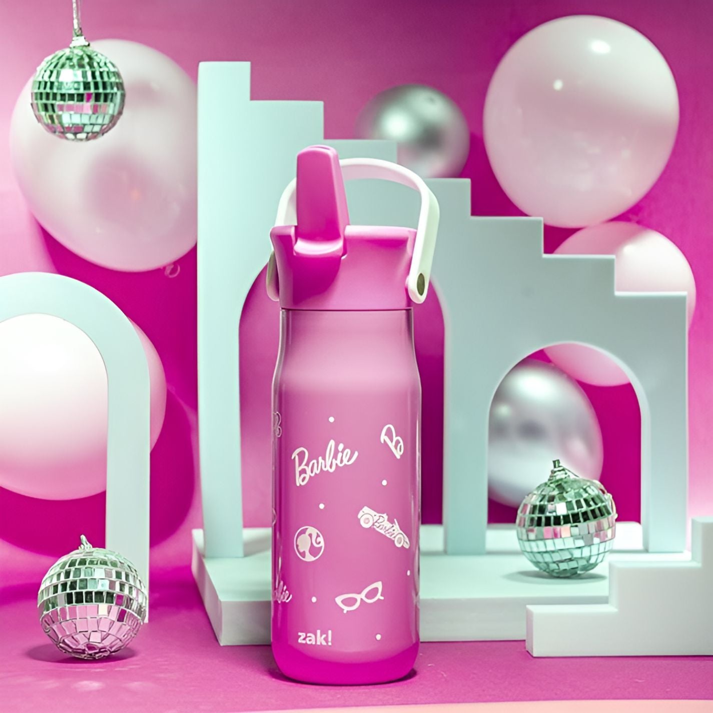 Barbie Harmony Stainless Steel Kids Water Bottle with Straw Spout, 20 ounces