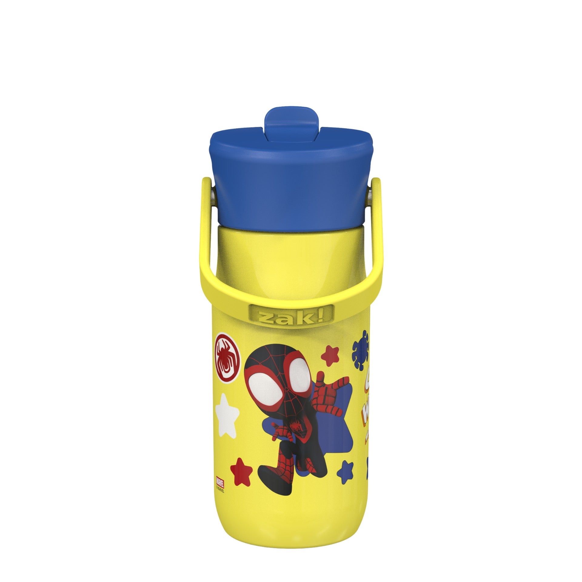 Marvel Spidey and Friends Harmony Recycled Stainless Steel Kids Water Bottle with Straw Spout, 14 ounces