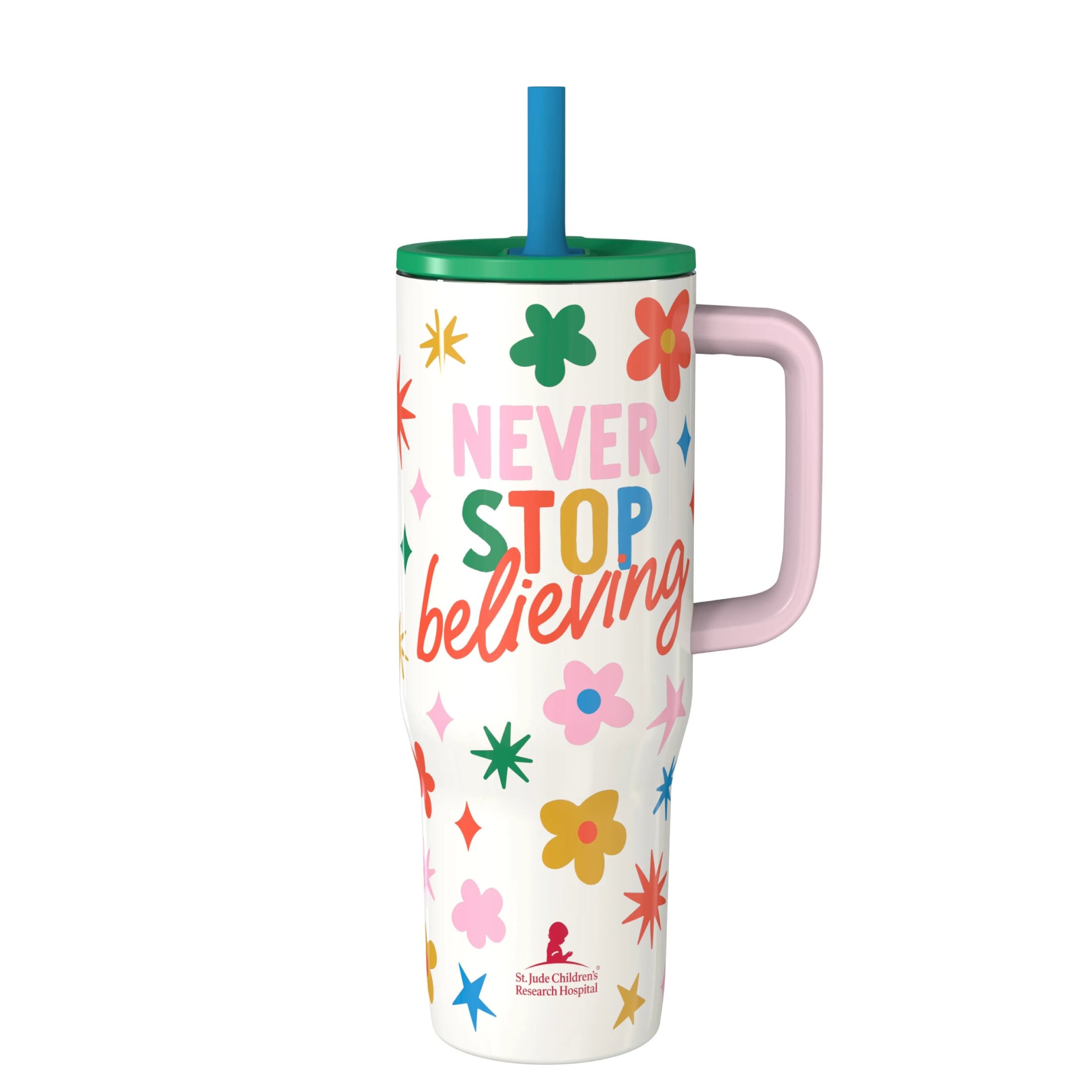 Never Stop Believing Insulated Soft Straw Tumbler - 30 ounces