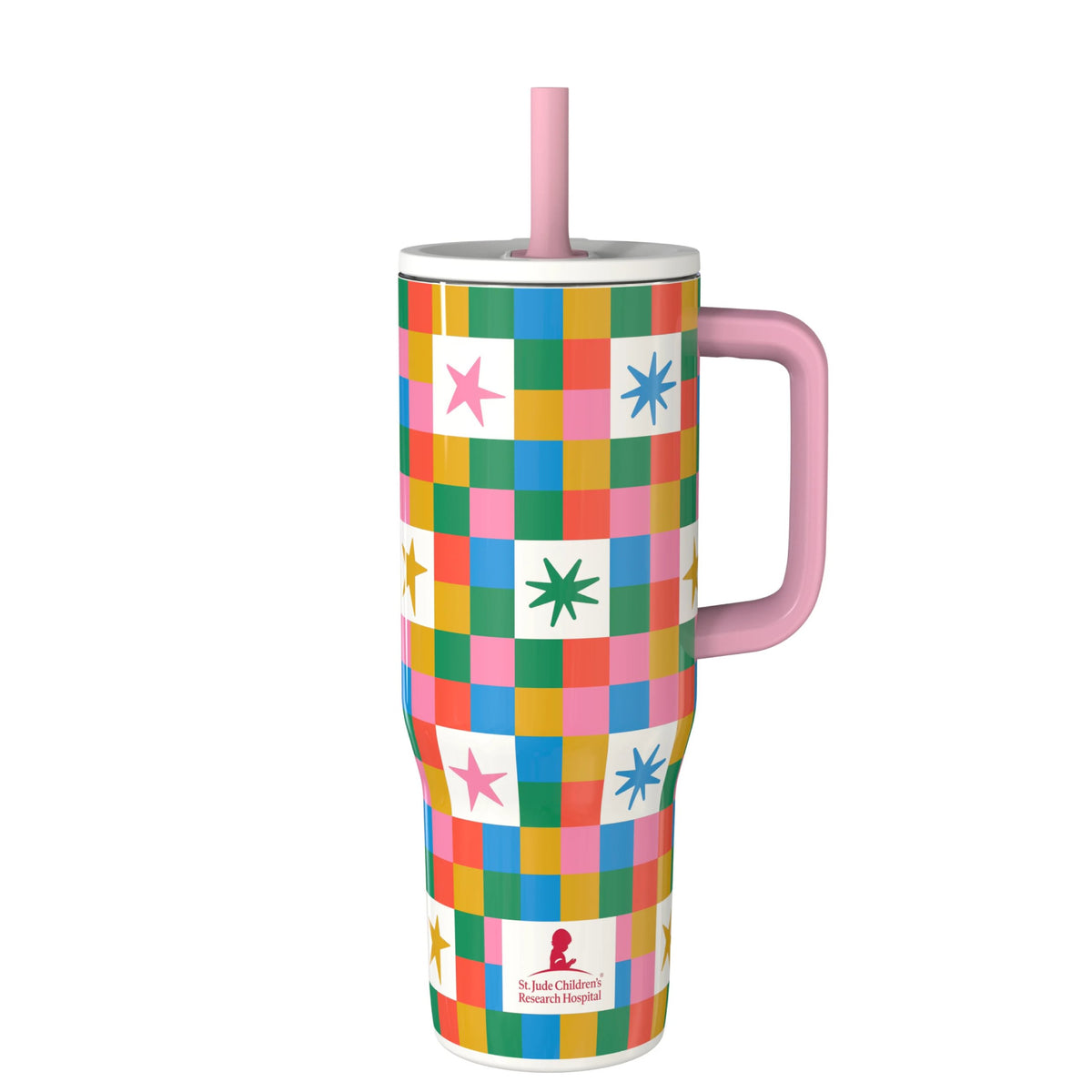 Checker Insulated Soft Straw Tumbler - 30 ounces