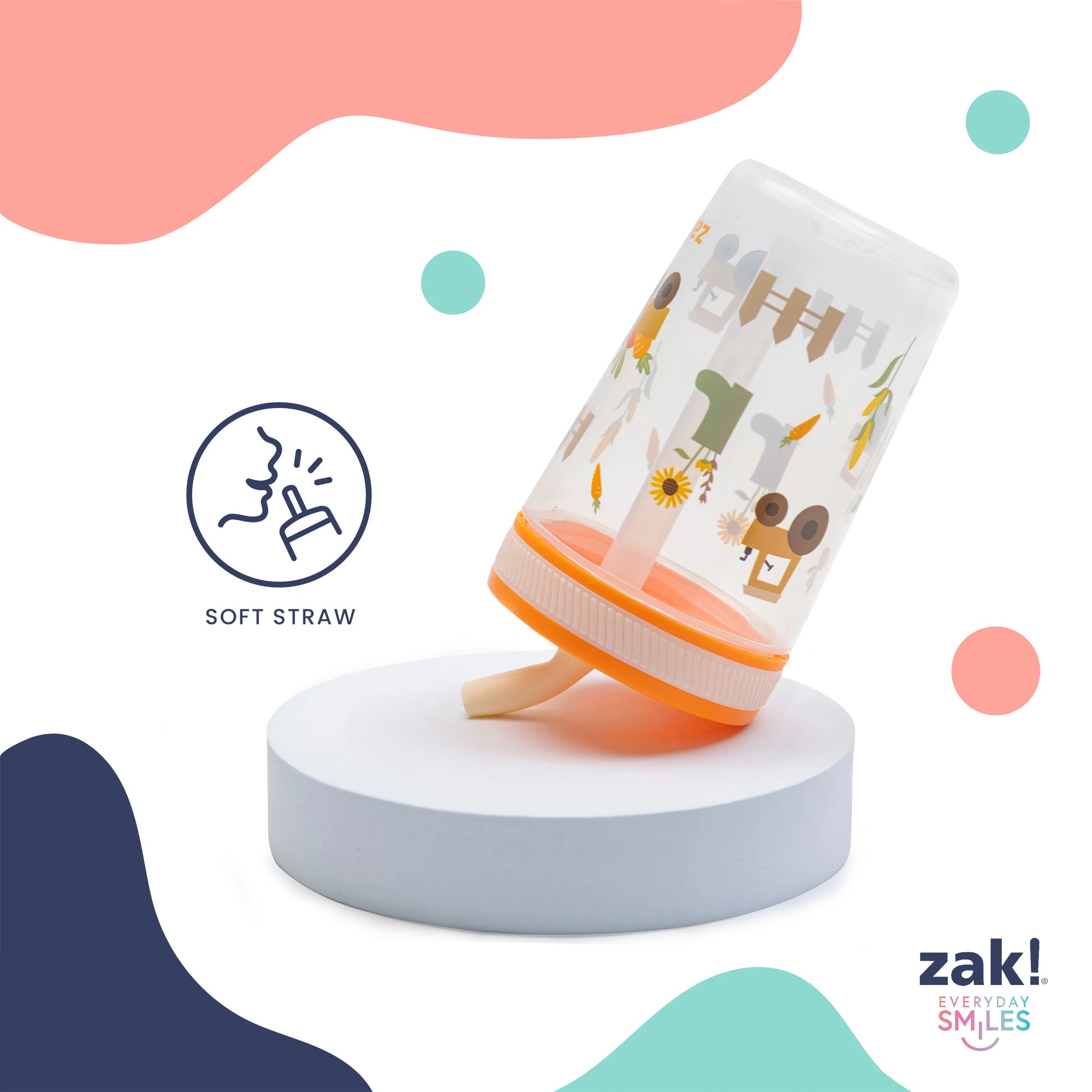 Zak Designs Soft Straw Kids Cup - Kelso Tumbler