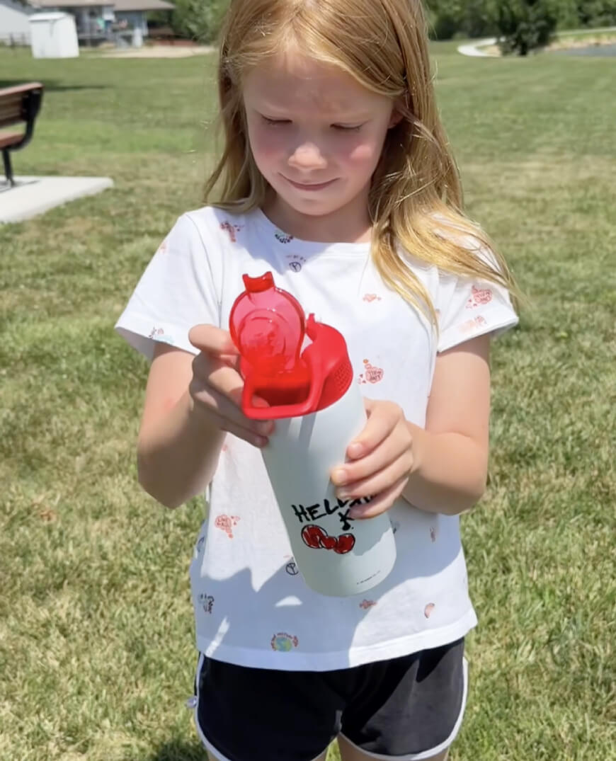 Load video: This water bottle is perfect for our little adventures