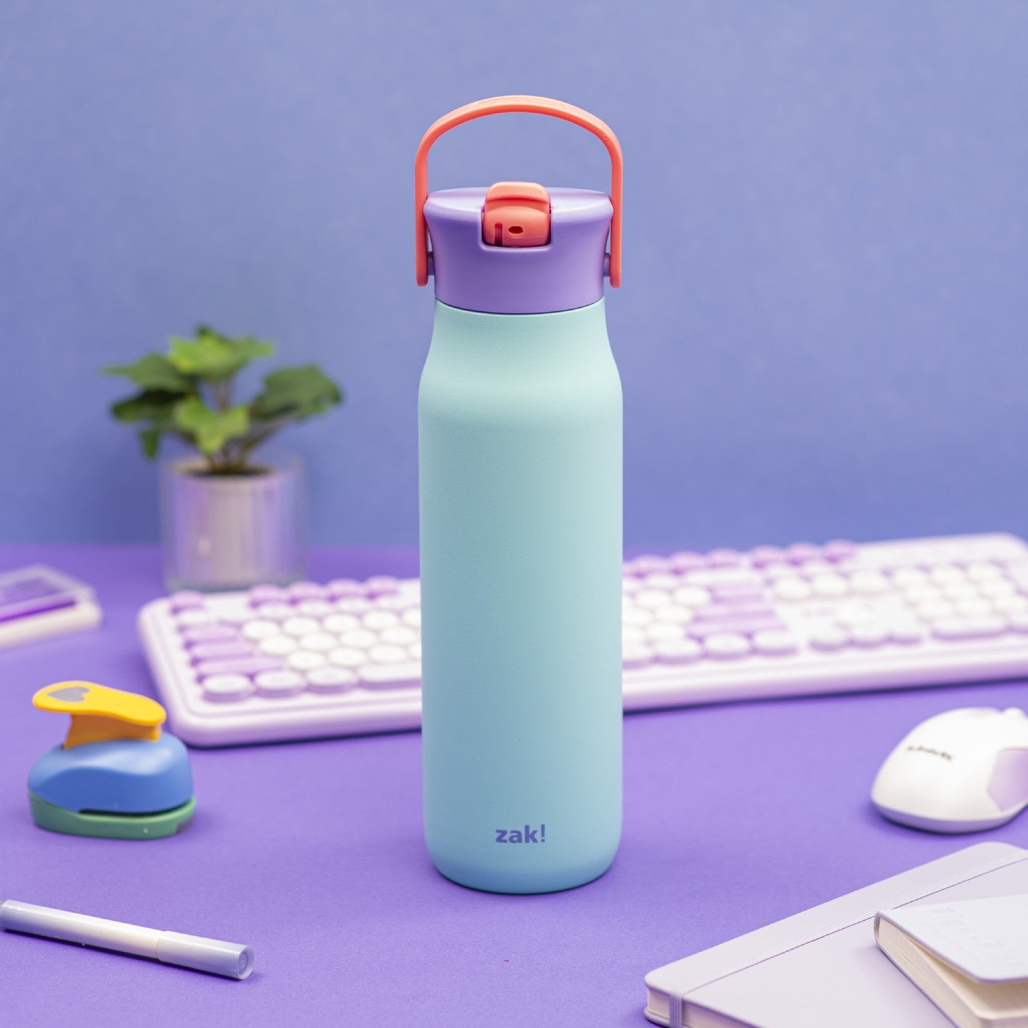 Zak Mint Ice Cream color large water bottle with handle