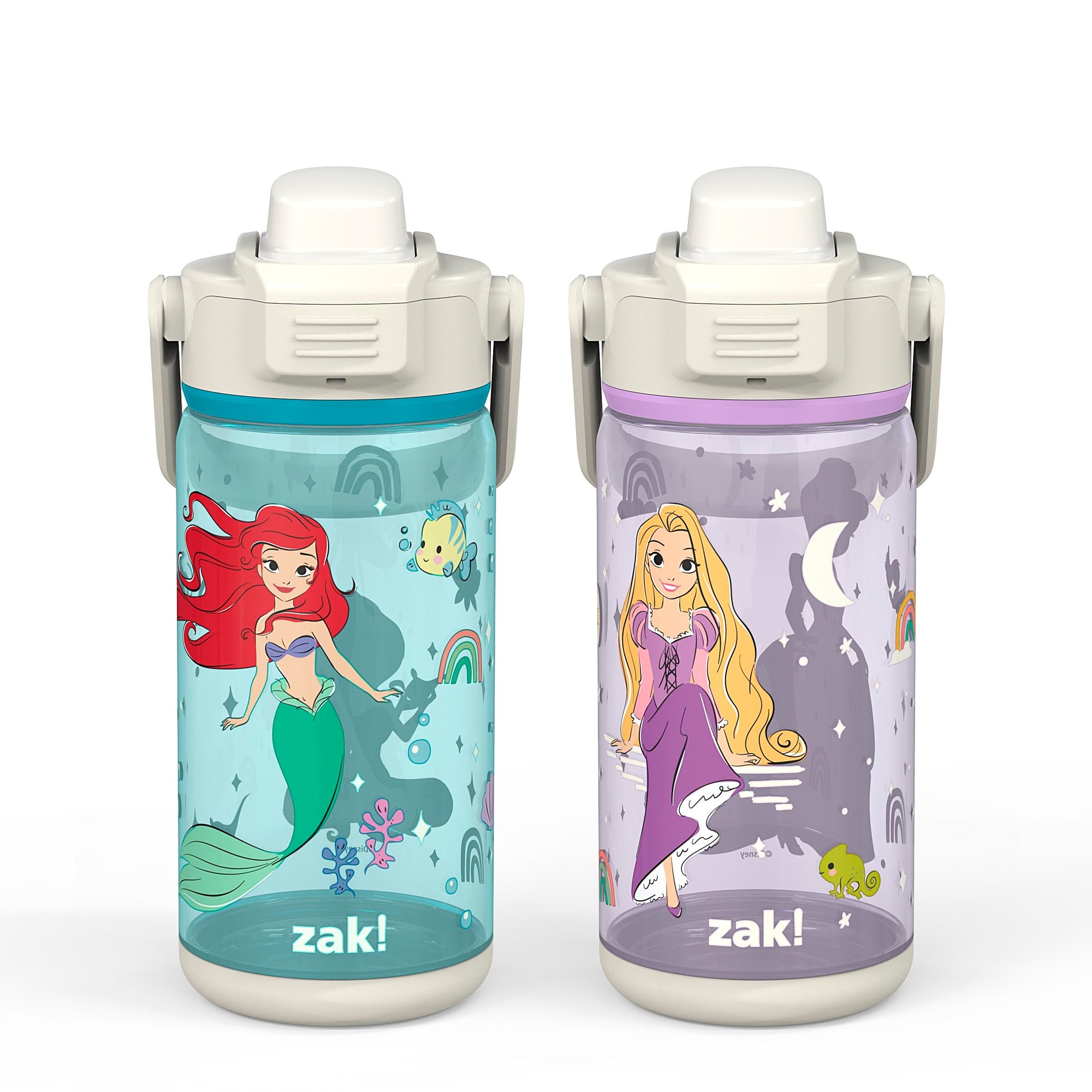 Disney Princess Beacon 2-Piece Kids Water Bottle Set with Covered Spout, 16 Ounces