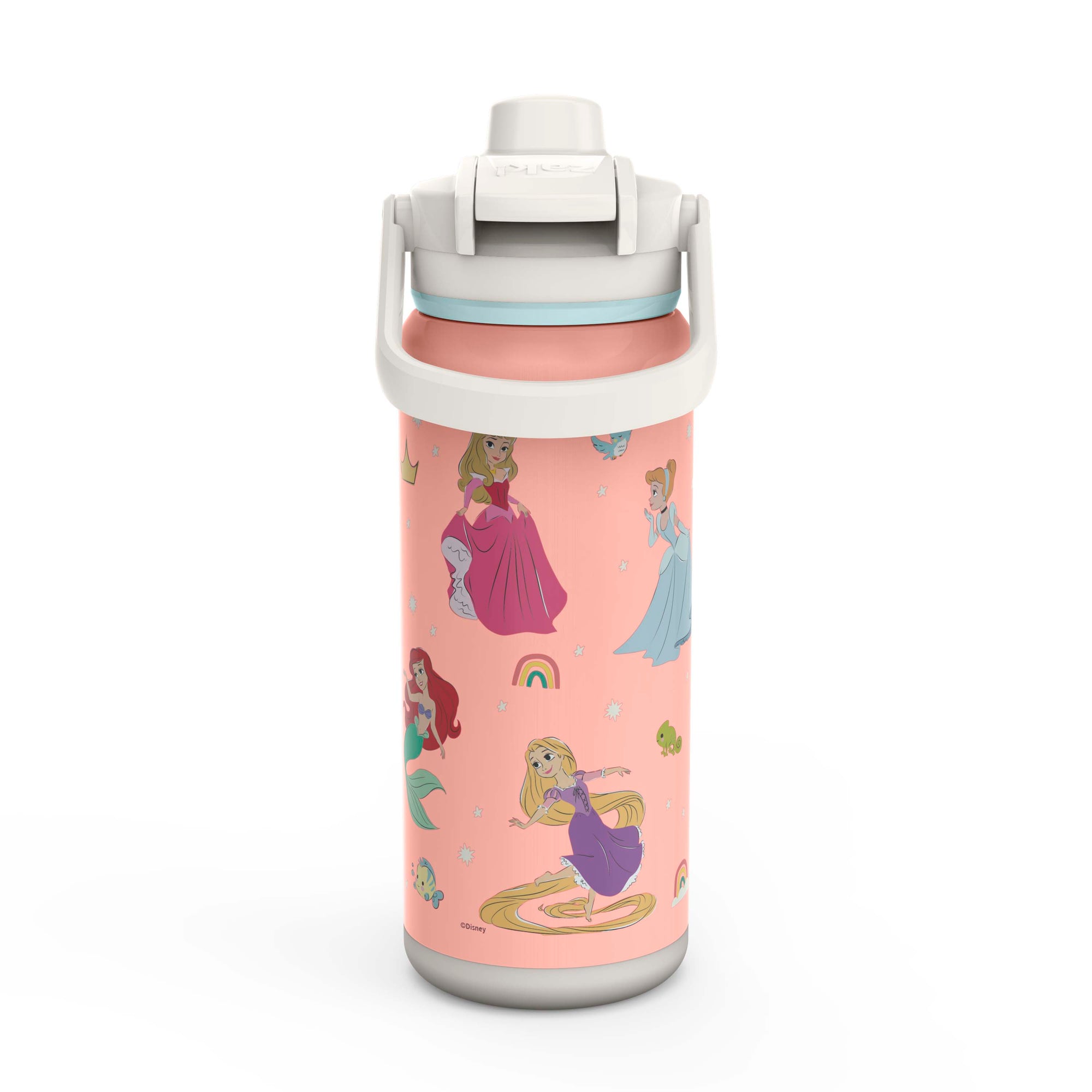 Disney Princess Beacon Stainless Steel Insulated Kids Water Bottle with Covered Spout, 20 Ounces