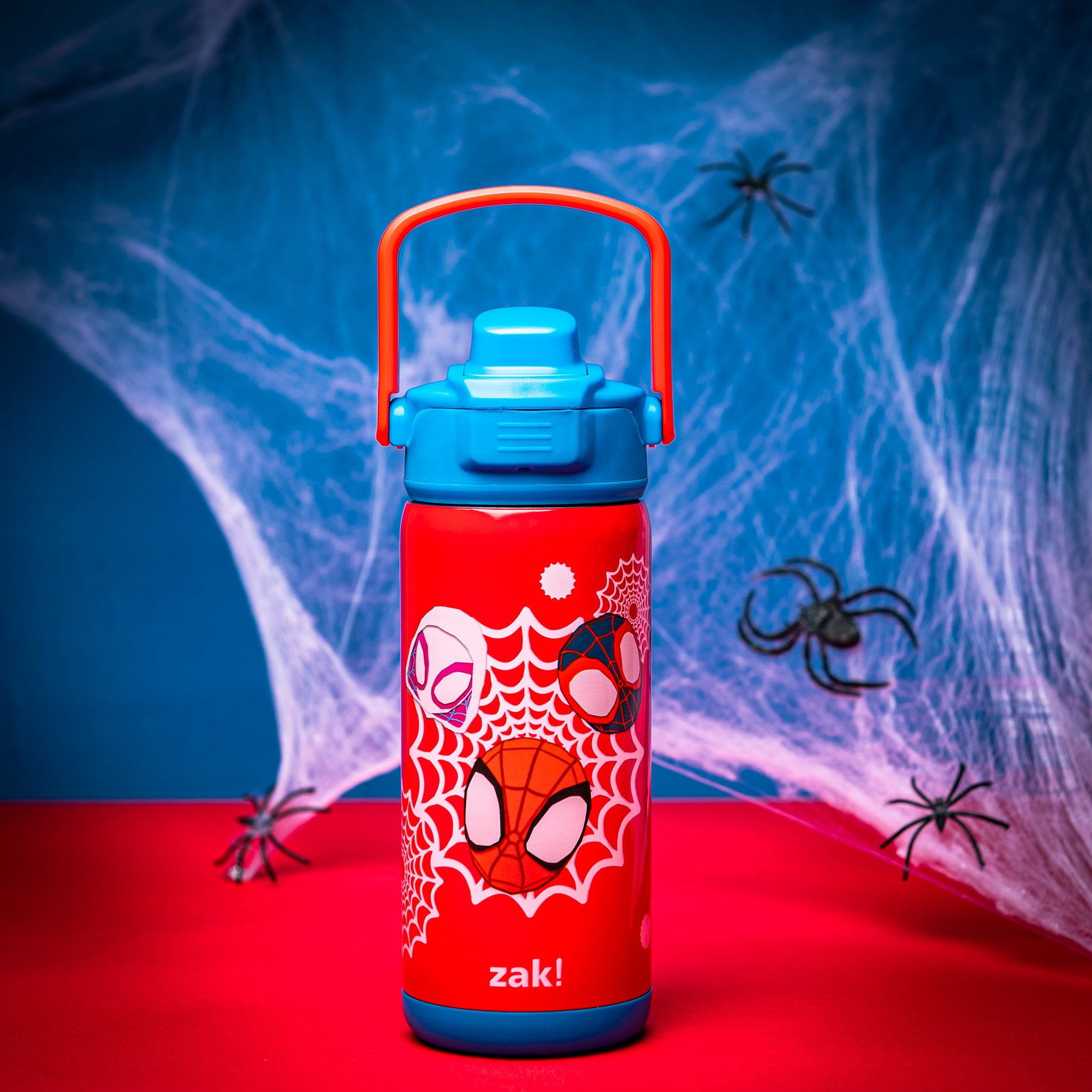 Marvel Spider-Man Spidey Beacon Stainless Steel Insulated Kids Water Bottle with Covered Spout, 14 Ounces