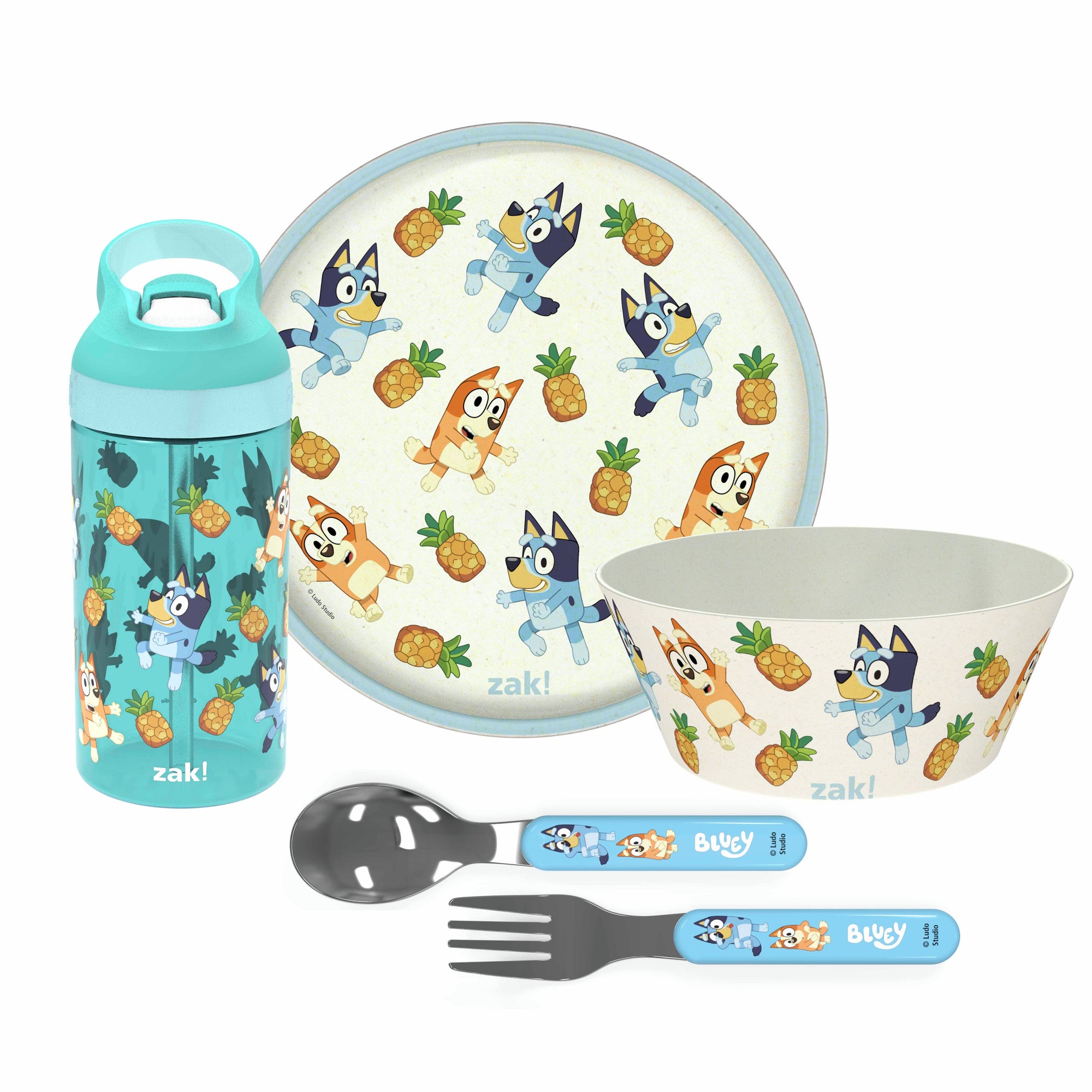 Bluey Melamine Kids Dinnerware Set with Water Bottle