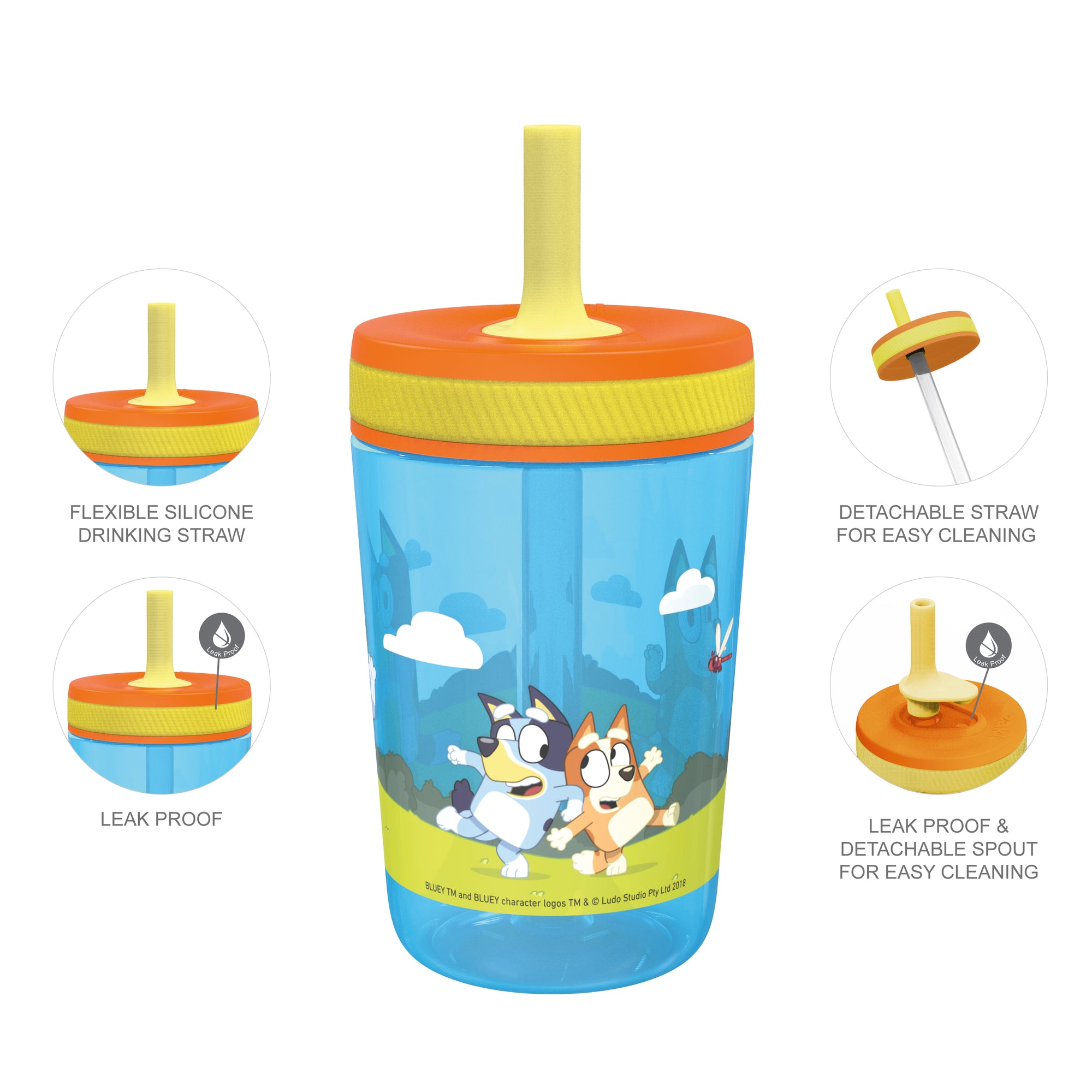 Bluey Kelso Kids Leak Proof Tumbler with Lid and Straw