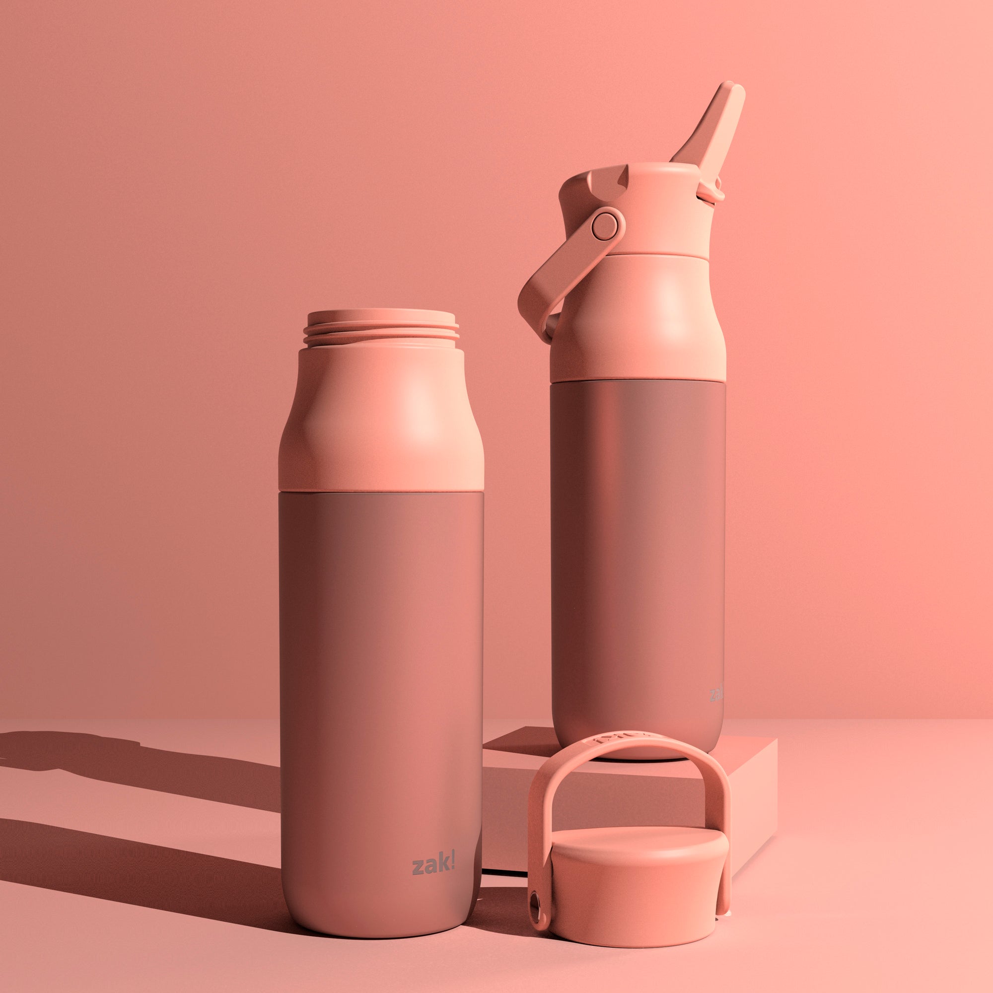 Harmony Recycled Stainless Steel Insulated Water Bottle with Flip-Up Straw Spout - Coral, 32 ounces