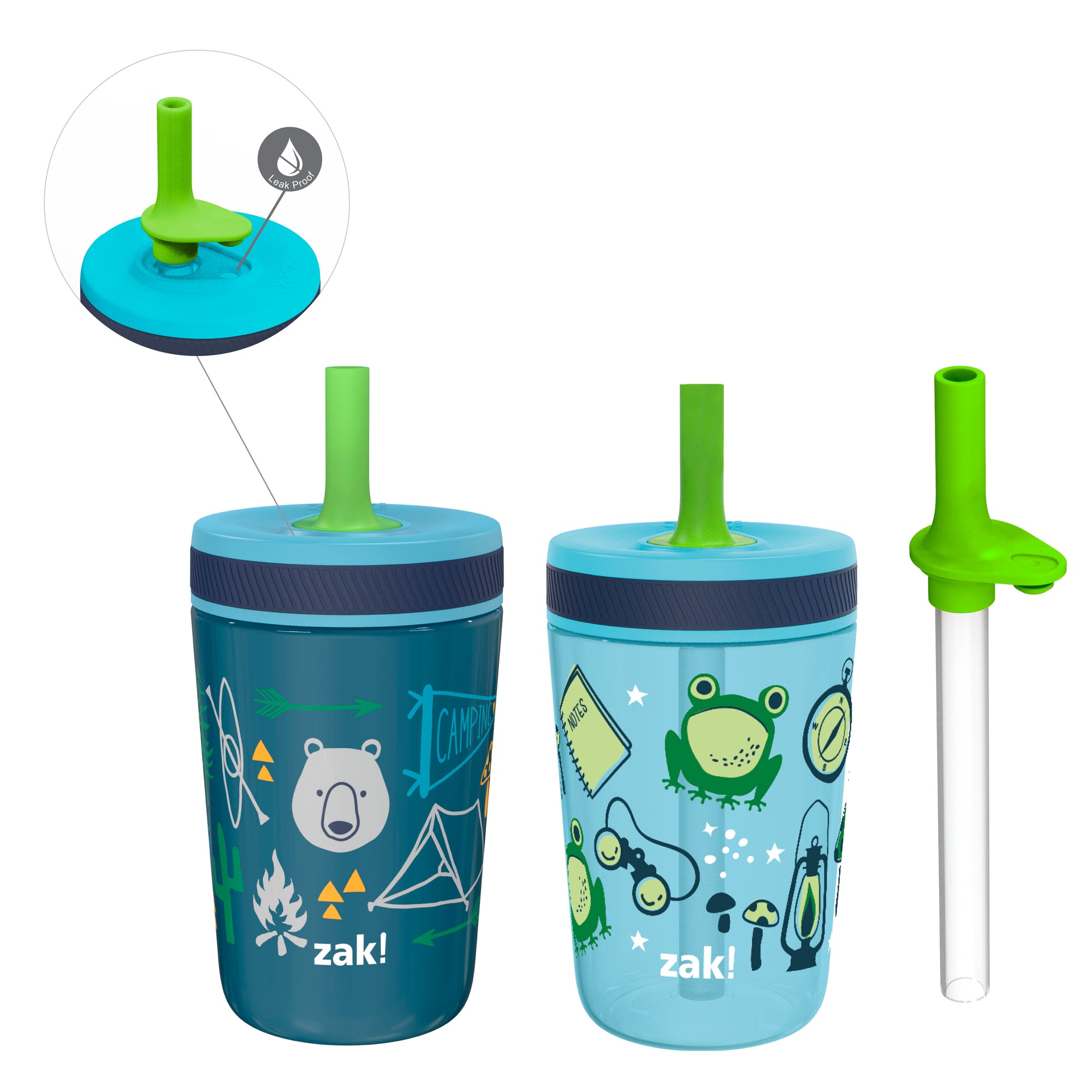 Campout Kids Stainless Steel and Plastic Leak Proof Tumbler Set