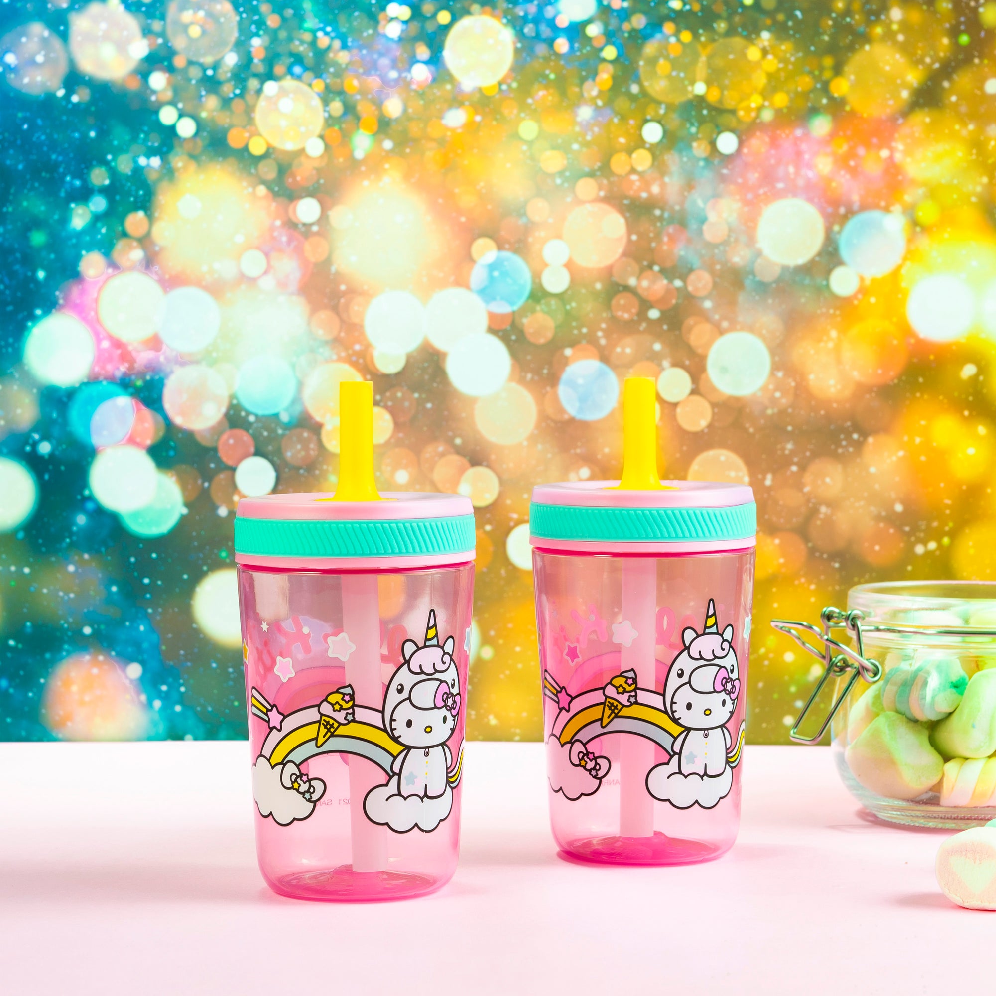 Hello Kitty Kelso Kids Leak Proof Tumbler with Lid and Straw - 15 Ounces