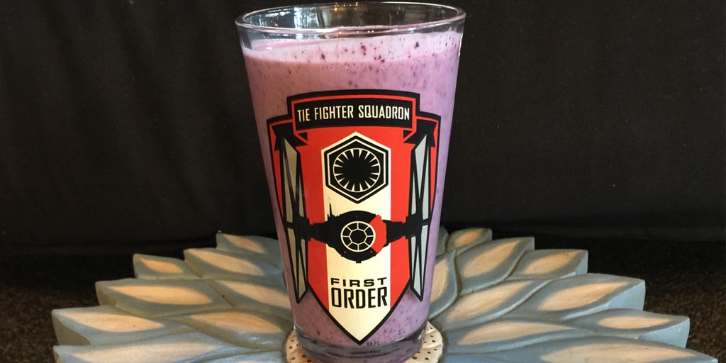 star wars glass with blue milk