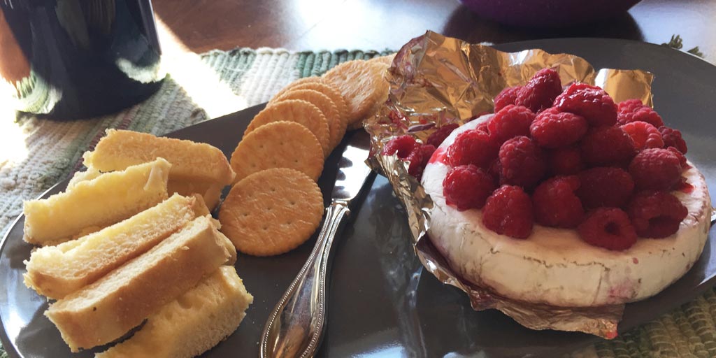 Barbecued Brie Cheese with Fruit
