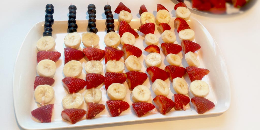 American Flag Fruit Skewers Recipe