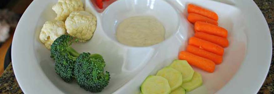 Veggie Taste Test in a Chip & Dip Tray