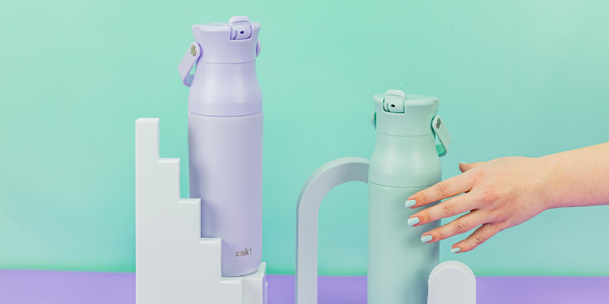 Zak Harmony 32 oz. Insulated Water Bottles in Lilac and Icicle