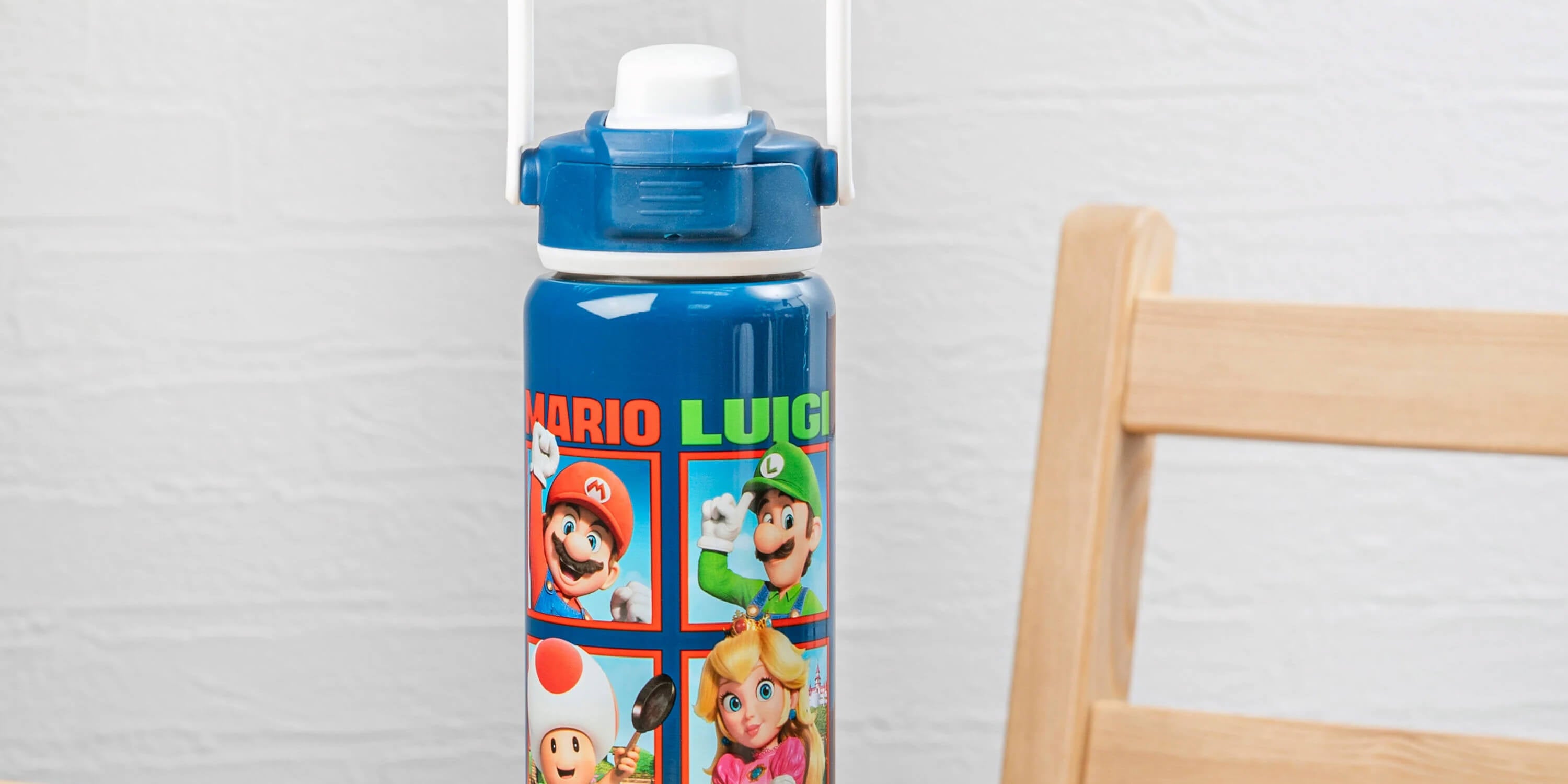 2WAY Stainless Kids Water Bottle with Cup Super Mario 430ml Boys SKDC4-A