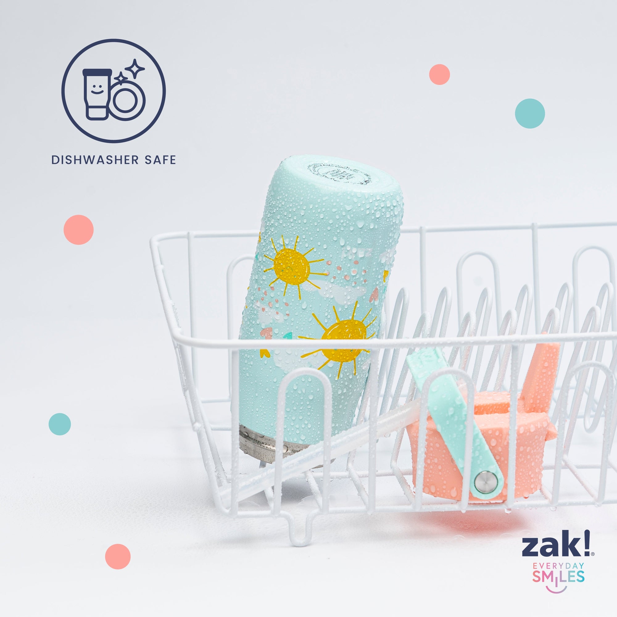 Zak Designs Kids Dishwasher Safe Water Bottle - Harmony 14 ounces