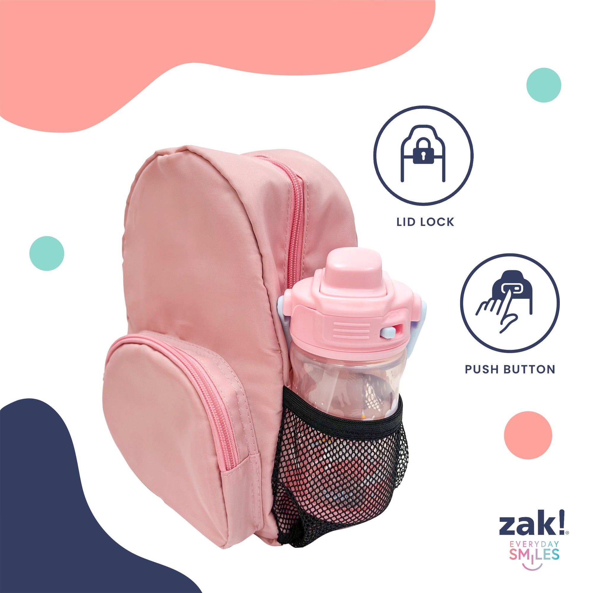Kids Water Bottle with Lid Lock and Soft Spout - Unicorn, 12 ounces