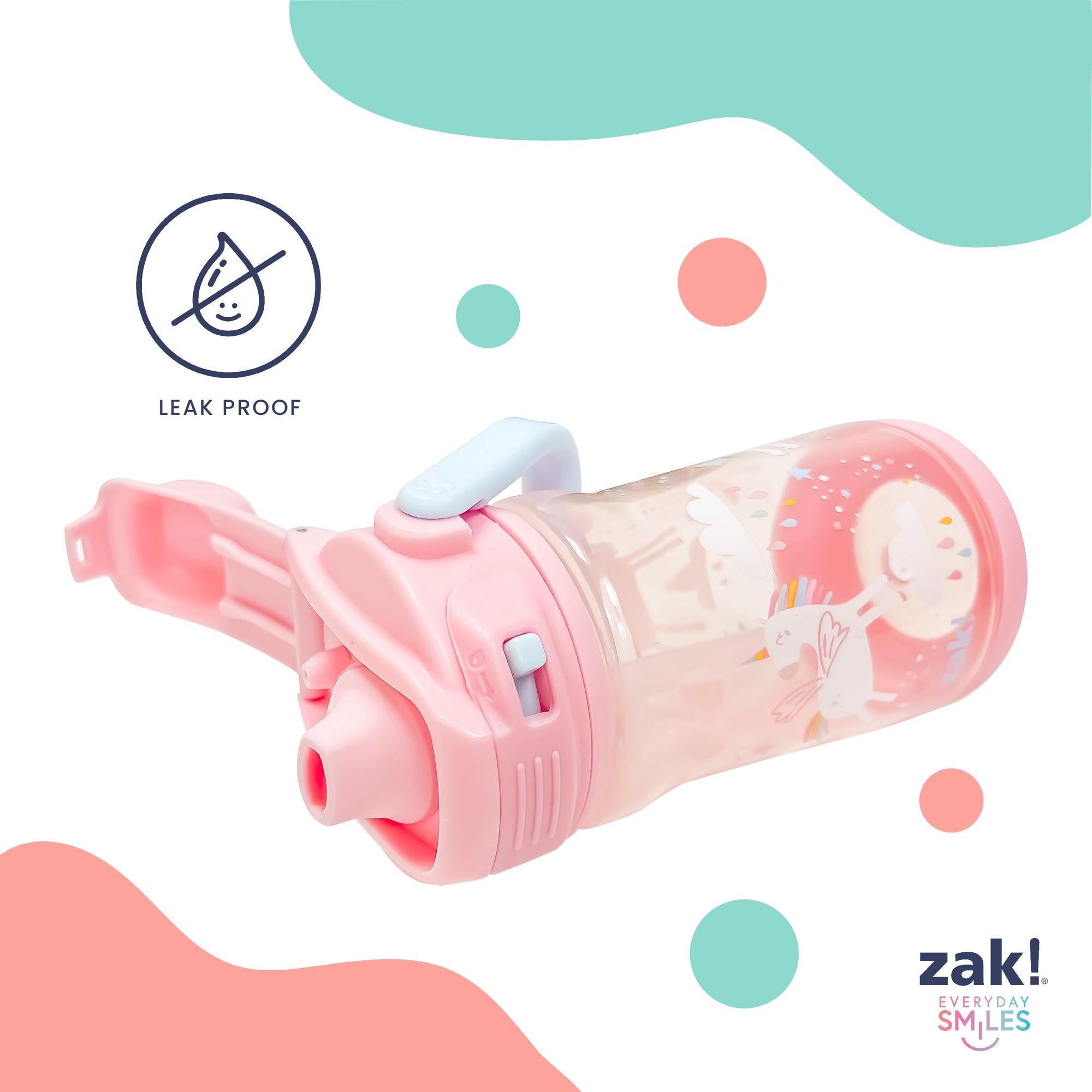 Kids Water Bottle with Lid Lock and Soft Spout - Unicorn, 12 ounces