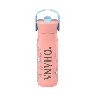 Disney Lilo & Stitch Harmony Recycled Stainless Steel Kids Water Bottle with Straw Spout, 20 ounces