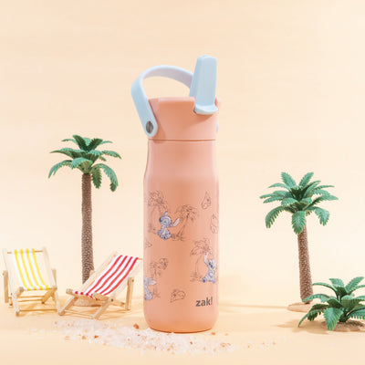 Disney Lilo and Stitch Harmony Recycled Stainless Steel Kids Water Bottle with Straw Spout, 20 ounces