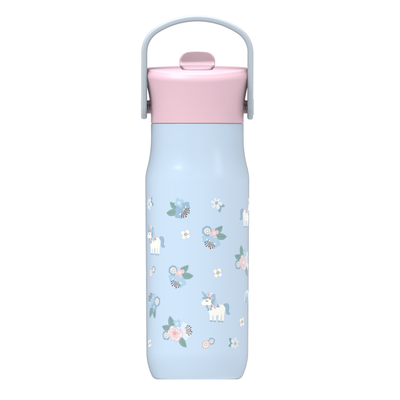 Hello Kitty Harmony Recycled Stainless Steel Kids Water Bottle with Straw Spout, 20 ounces