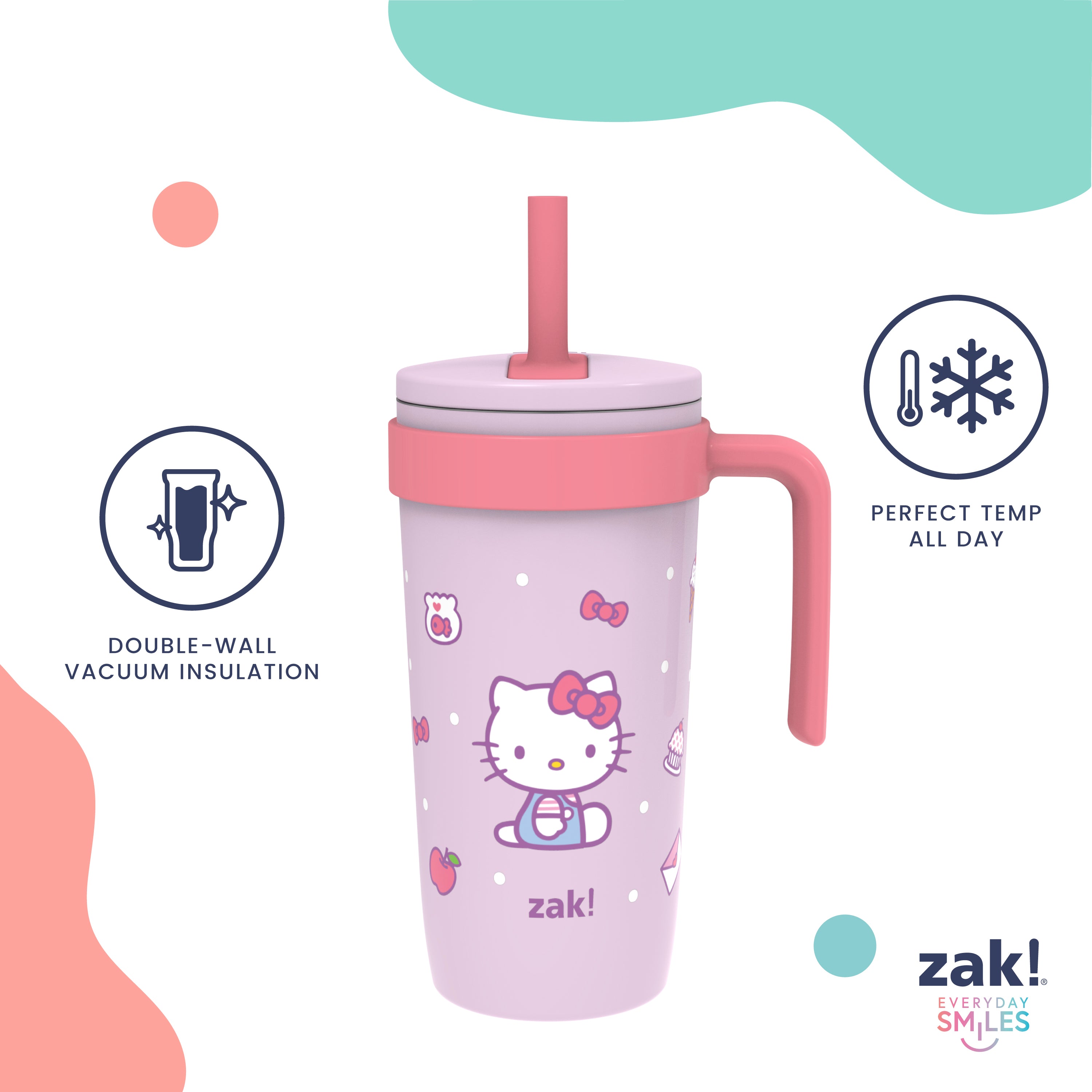 Fairway Hello Kitty Stainless Steel Straw Tumbler, 18 oz Fairway Hello Kitty Stainless Steel Straw Tumbler, 18 oz