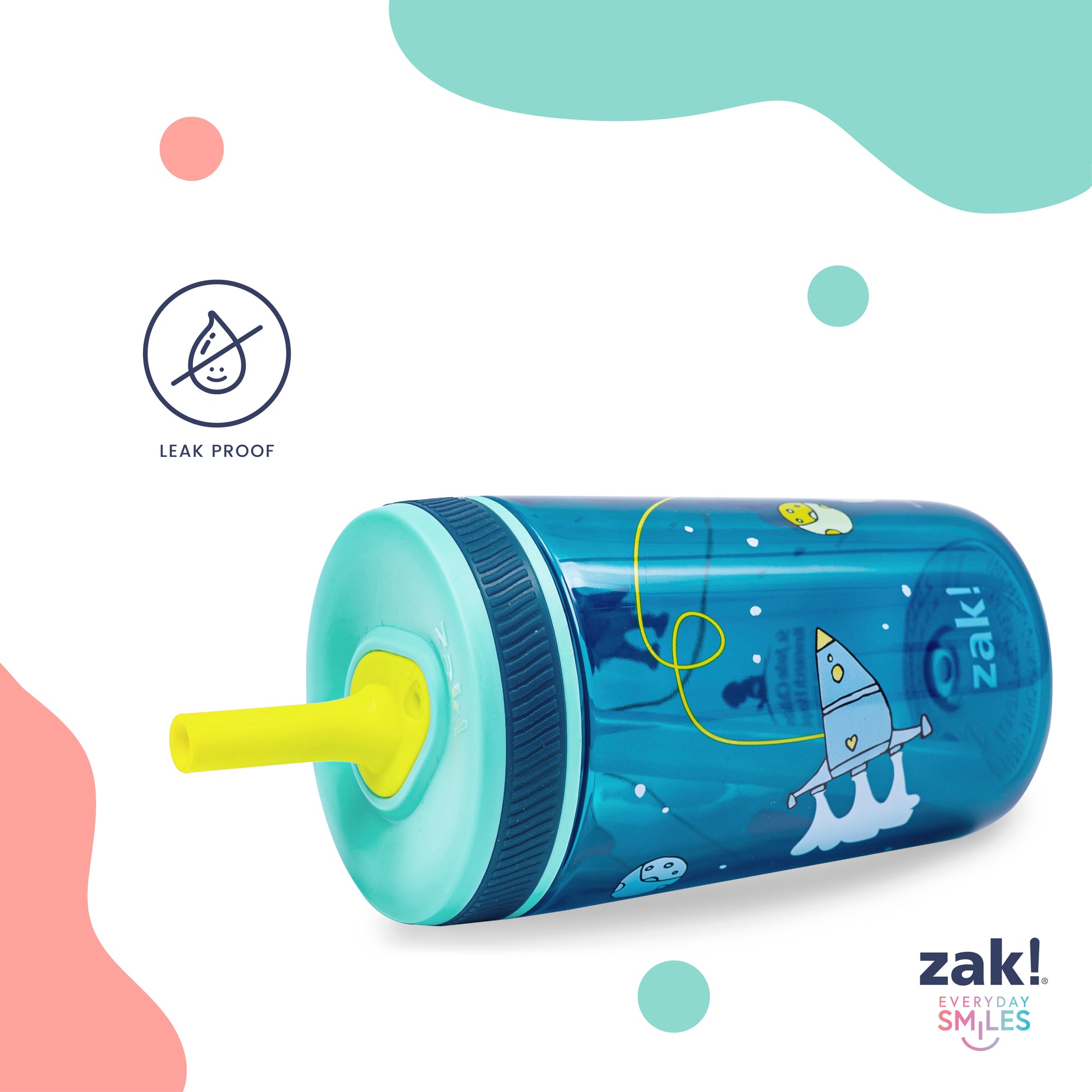 Space Smiles Kelso Kids Leak Proof Tumbler with Lid and Straw - 15 Ounces