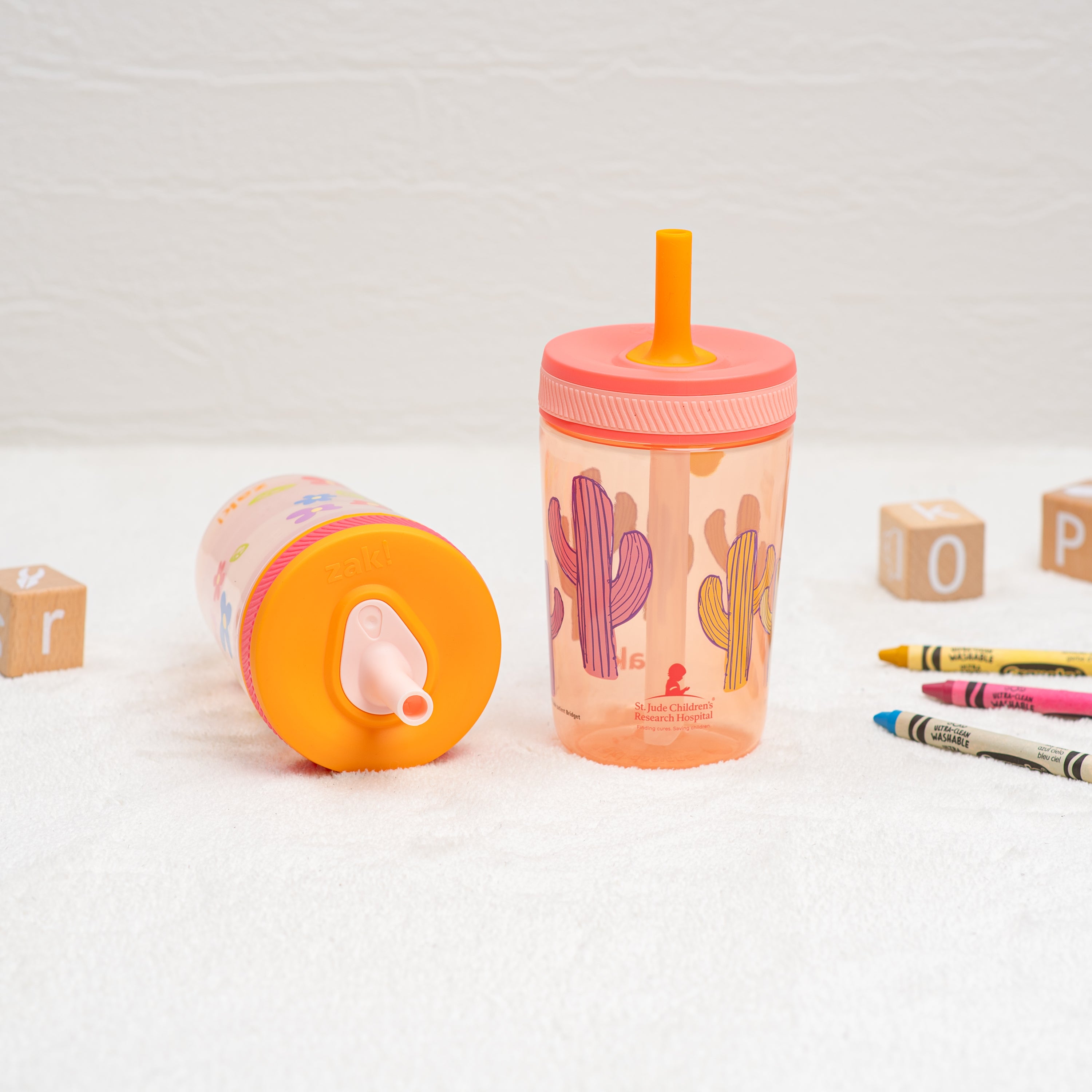 Floral Cactus Kelso Kids Leak Proof Tumbler with Lid and Straw - 15 Ounces