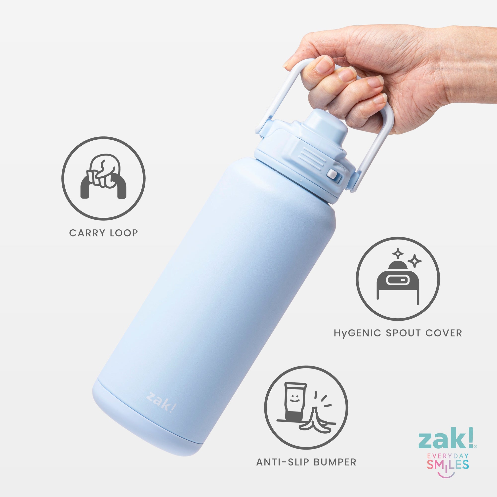 Beacon Insulated Water Bottle with Covered Spout - Ebony, 32 ounces