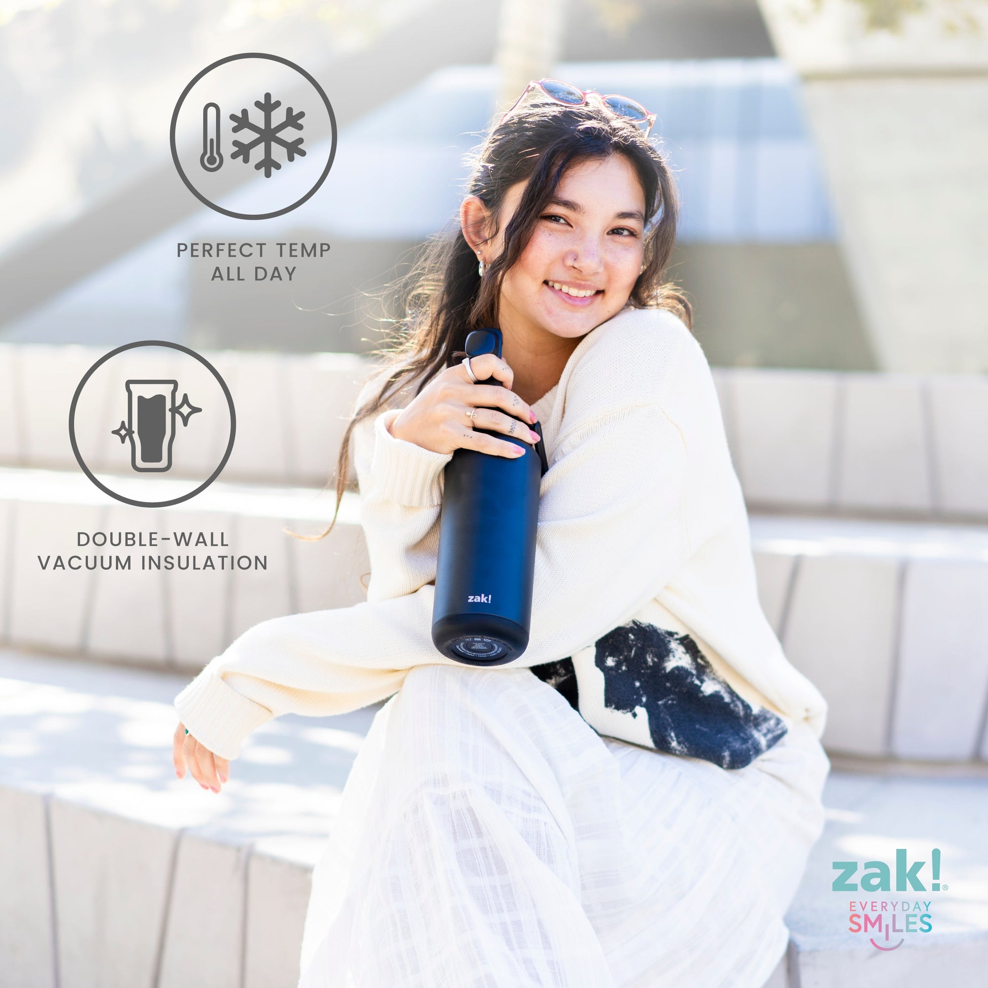 Beacon Insulated Water Bottle with Covered Spout - Ebony, 32 ounces